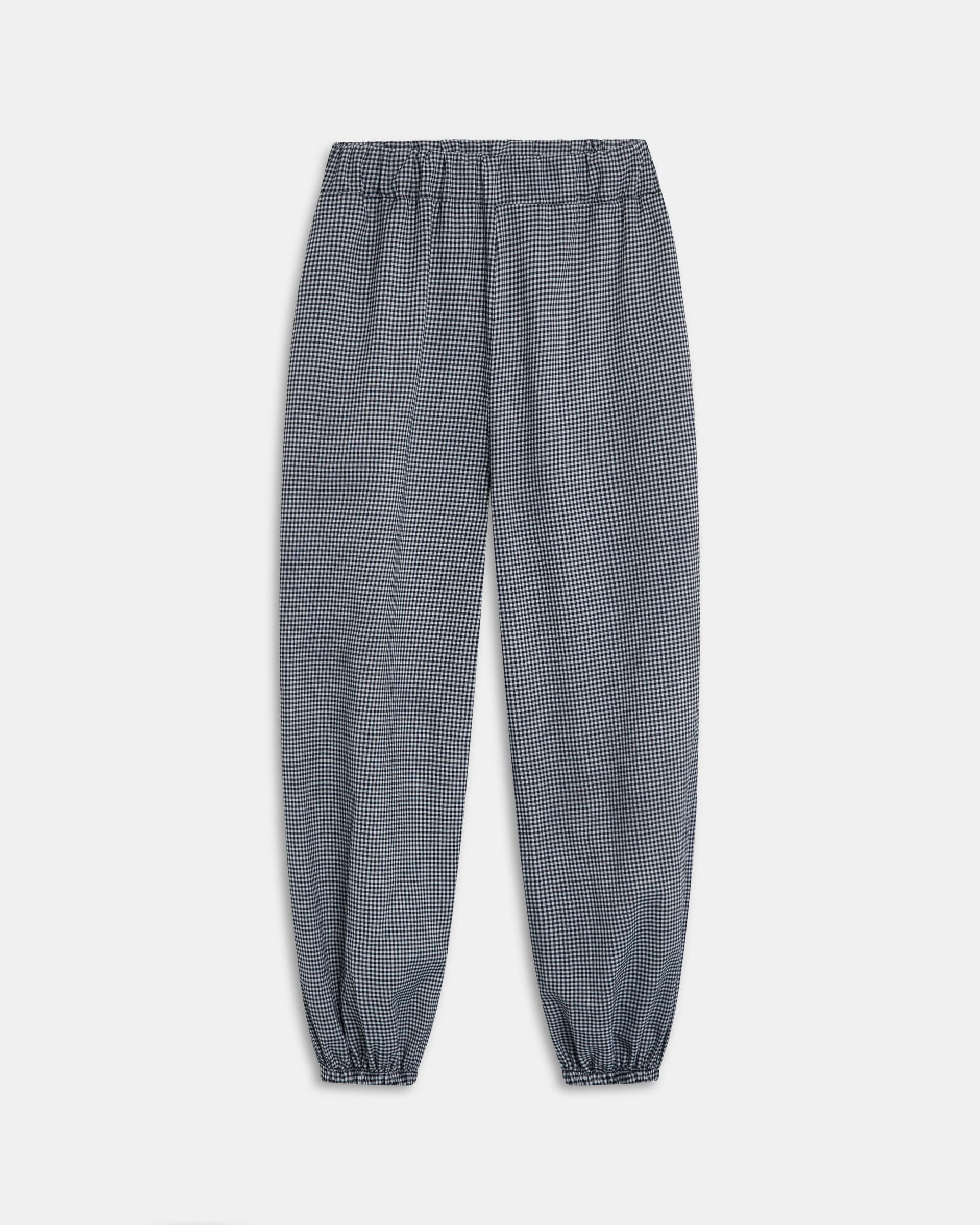 Pantalón Bombacho Cuadros Vichy Azul Oscuro