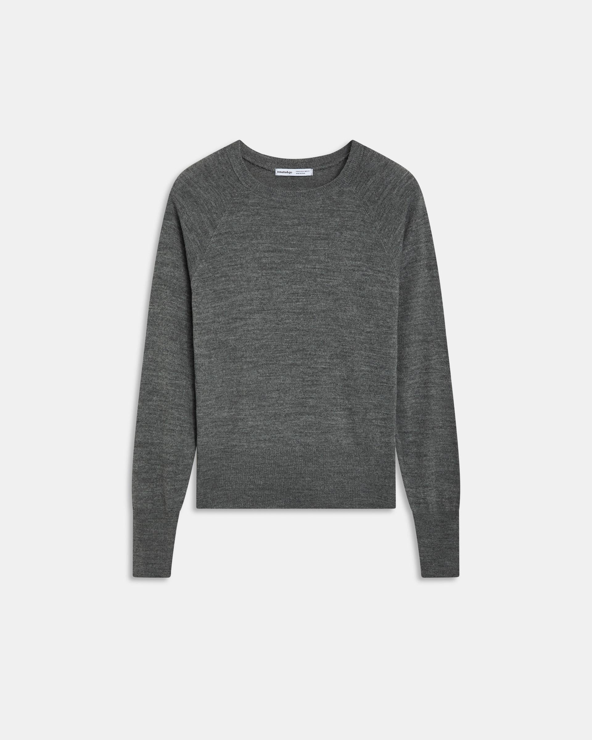 Jersey Cuello Redondo Punto Fino Gris