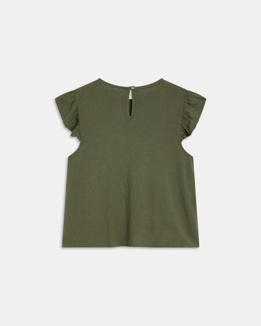 Blusa Jaretas Con Lino Verde Oscuro
