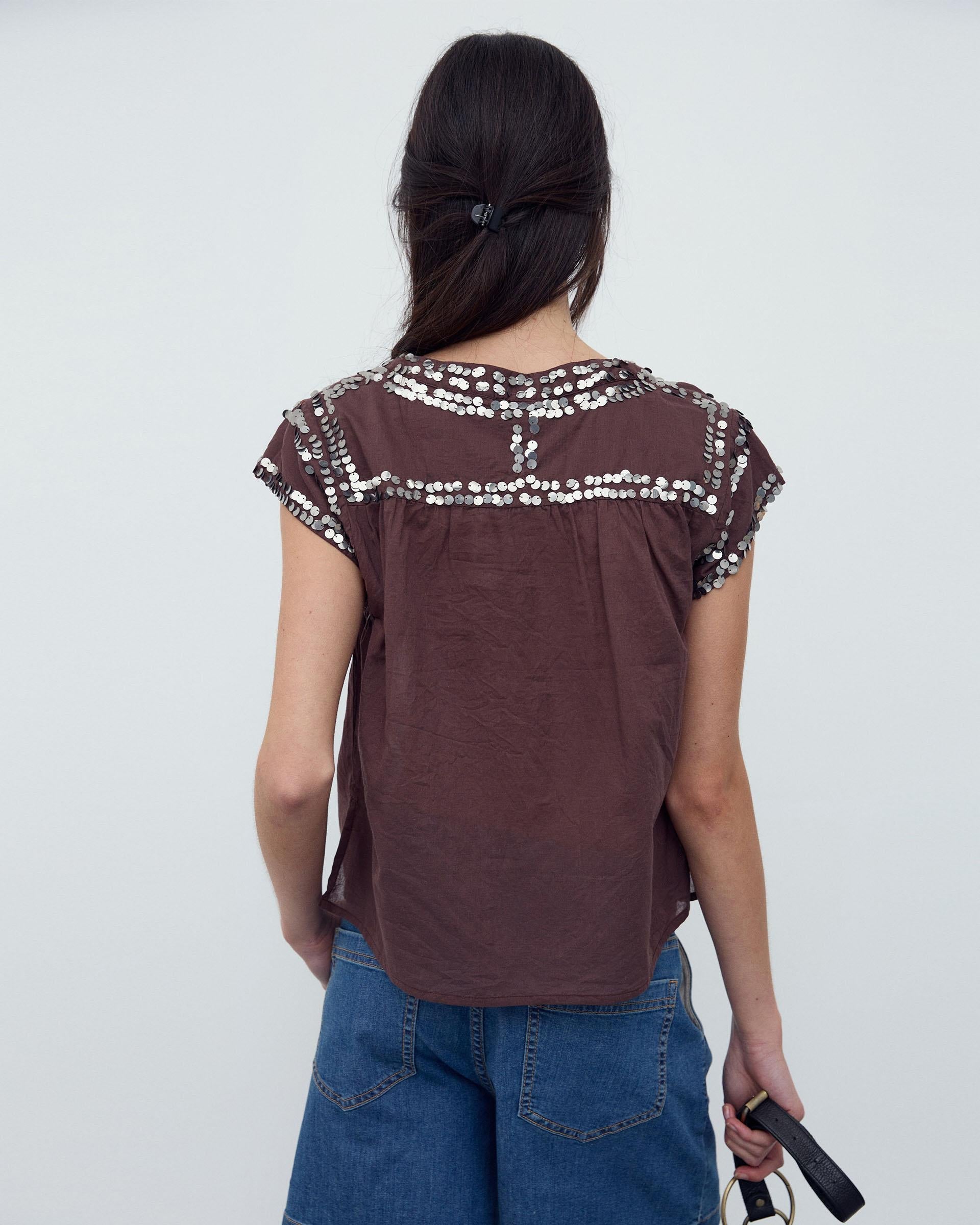 Blusa Lentejuelas Marrón