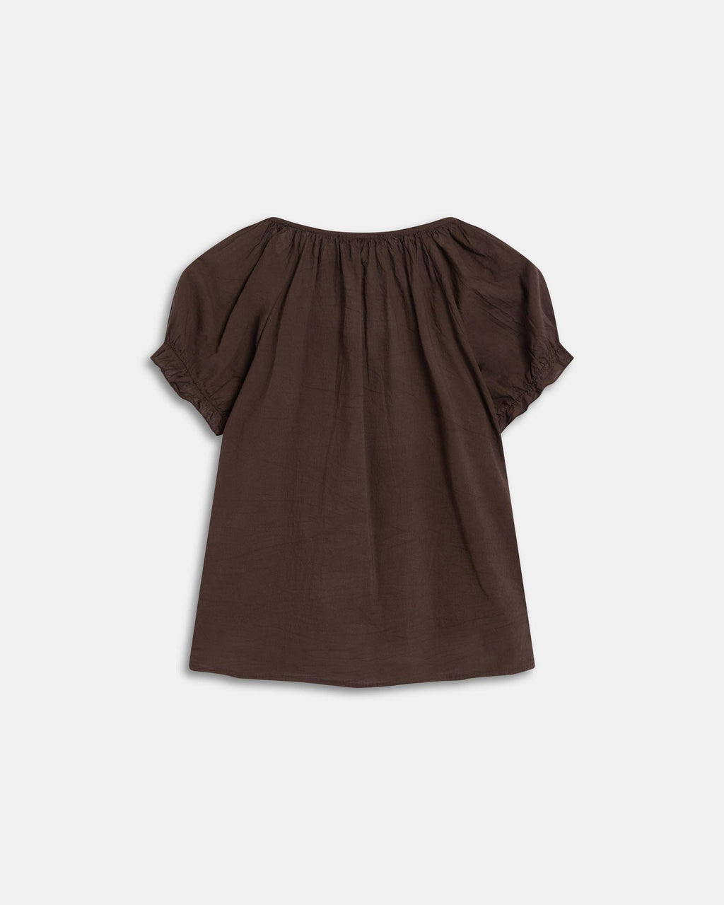 Blusa Botones Volantes Ondas Marrón