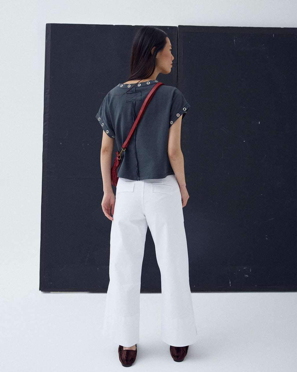 Jeans Dobladillo Abertura Blanco