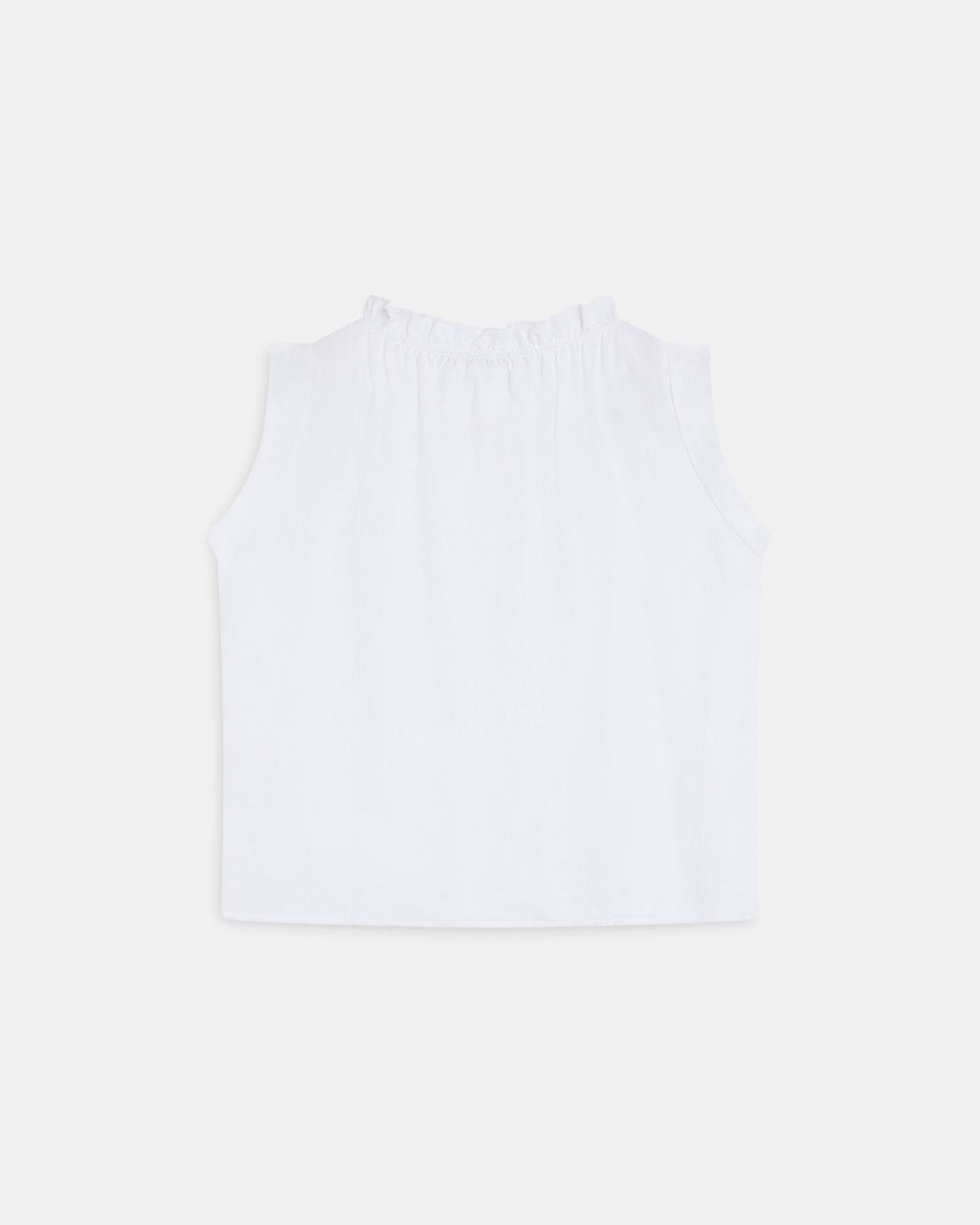 Blusa Sin Mangas Cuello Volante Blanca