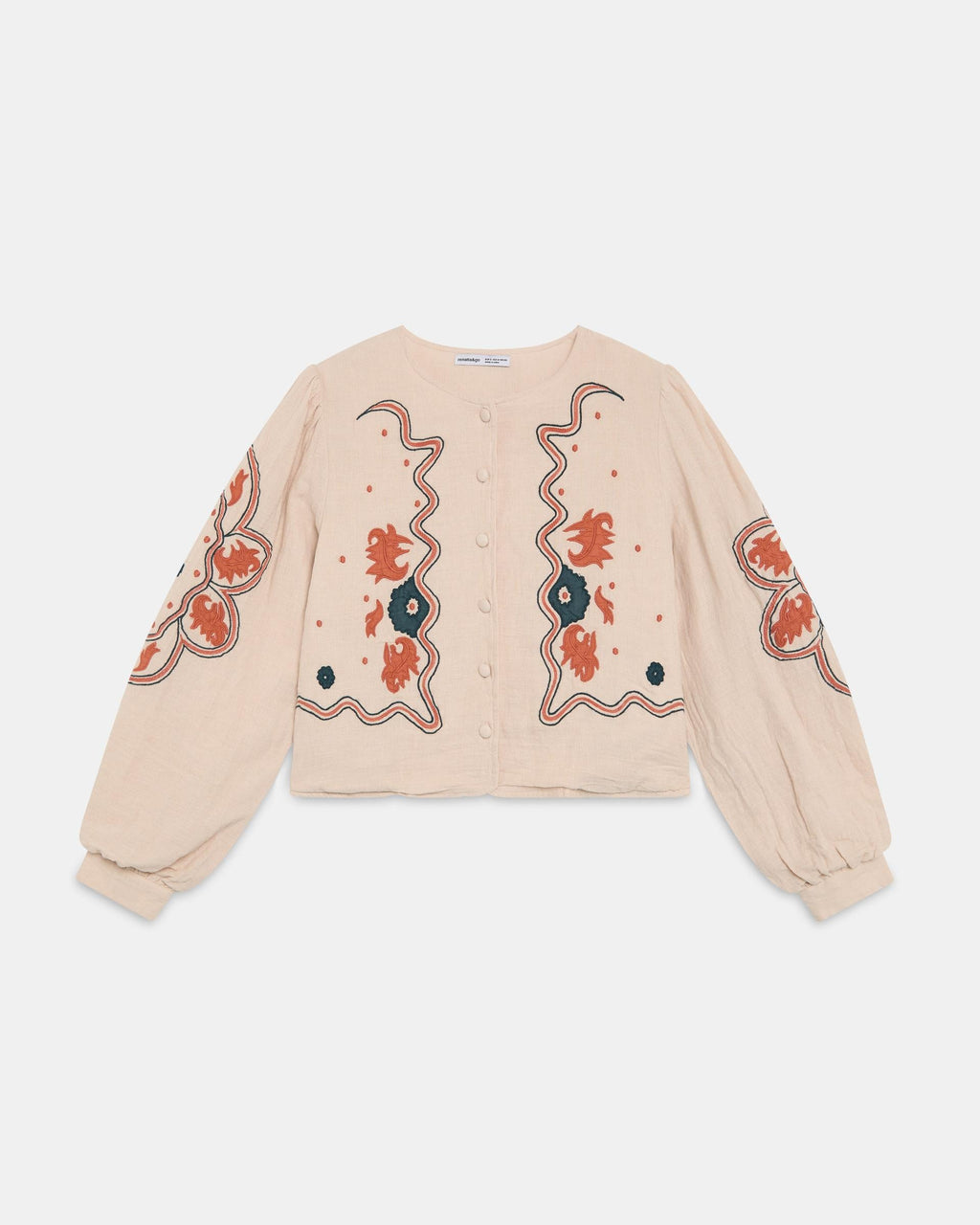 Sobrecamisa Bordados Étnicos Rosa Palo