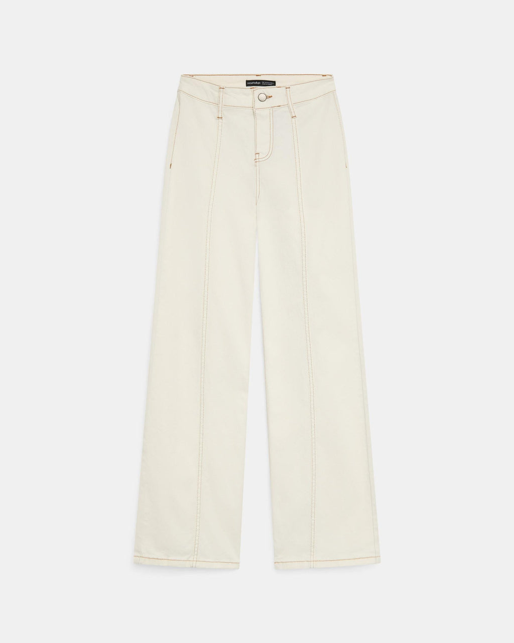Jeans Costura Pespuntes Blanco
