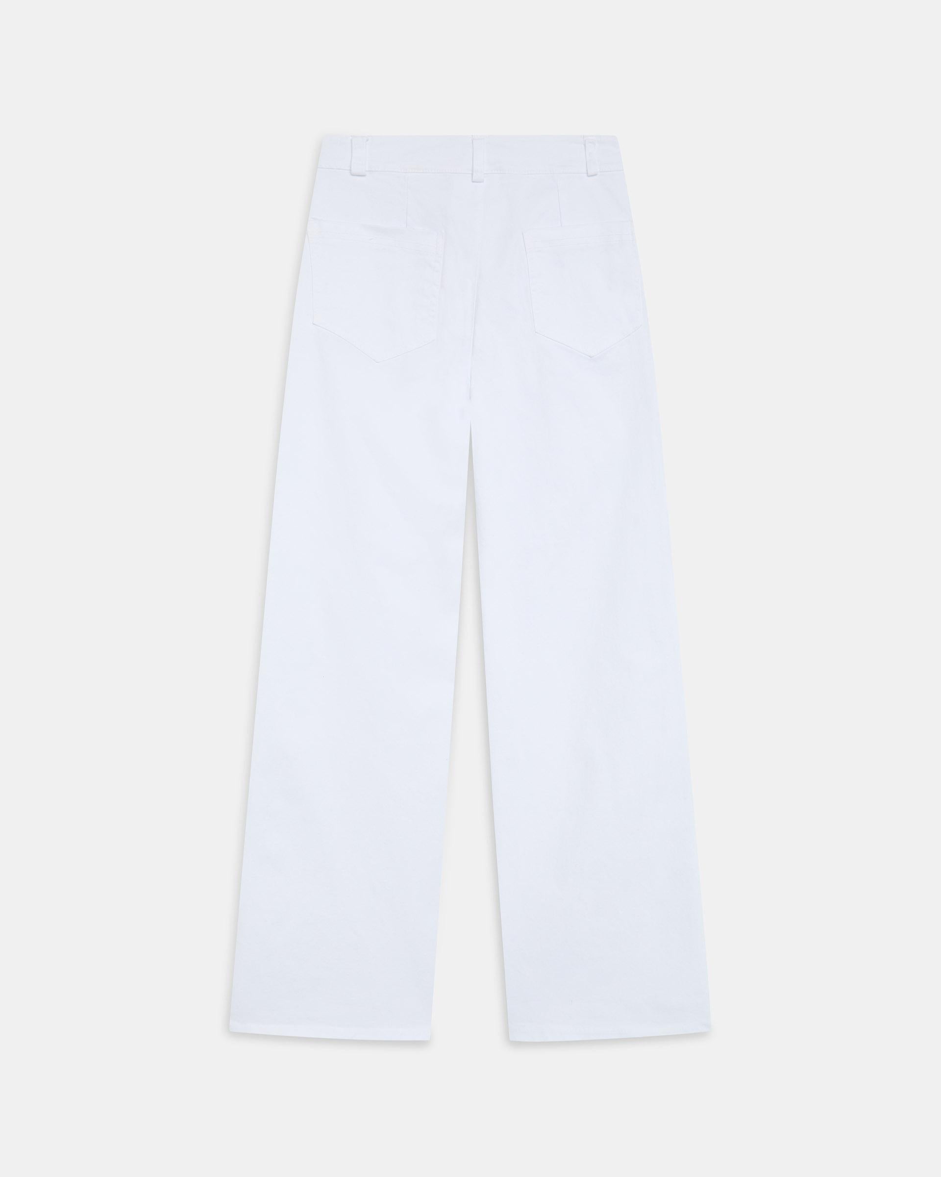 Jeans Bolsillos De Plastón Blanco