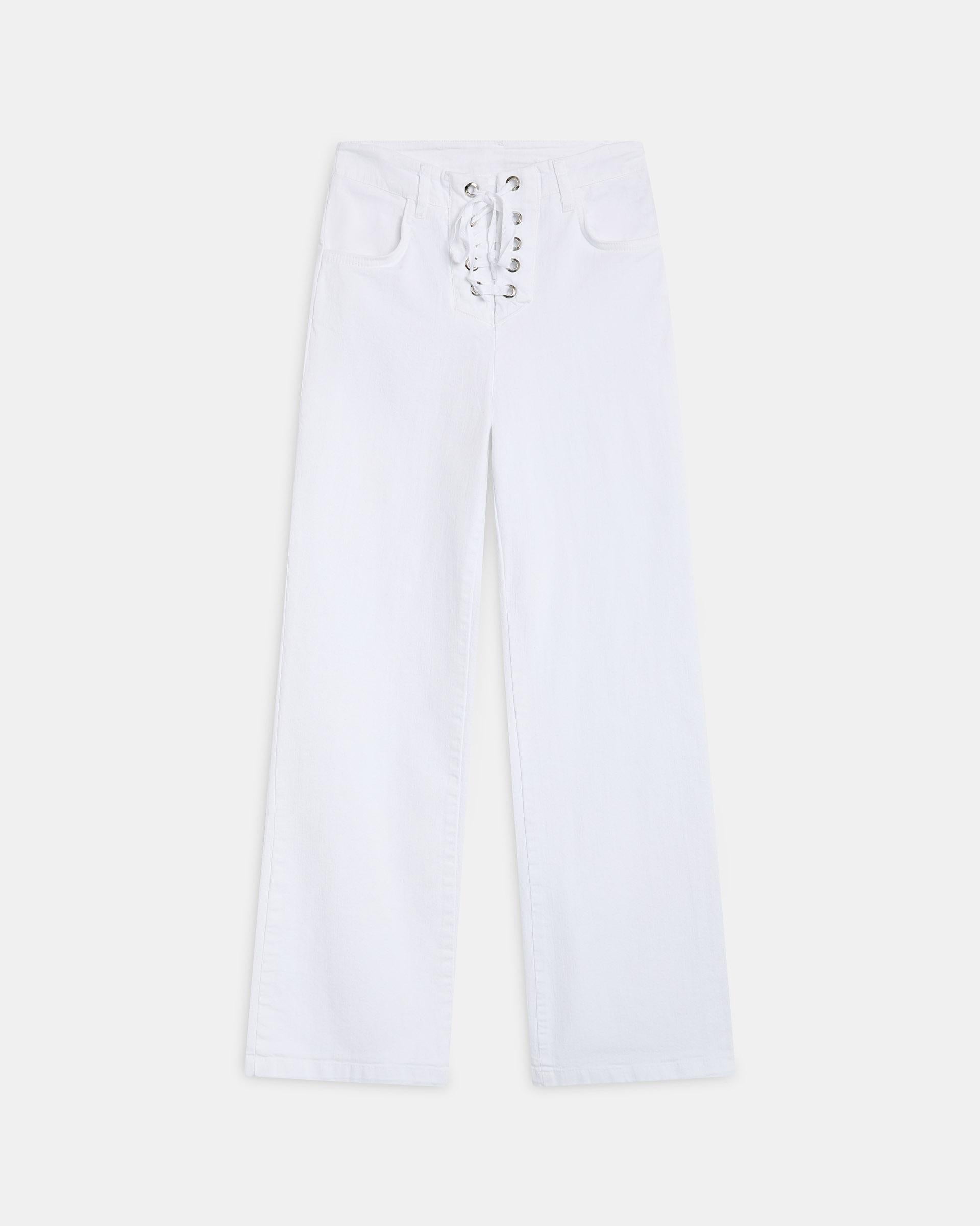 Jeans Eyelets Lazada Blanco