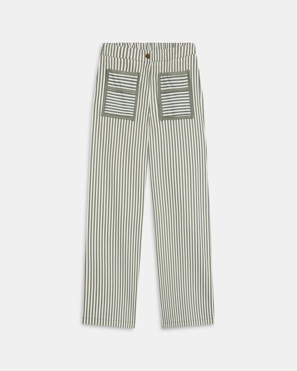 Jeans Rayas Bolsillos Contraste Verde