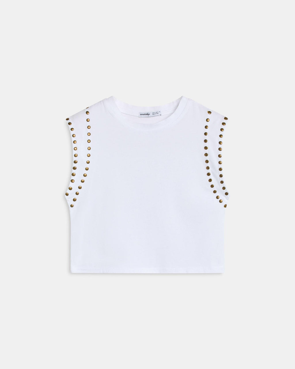 Camiseta Tachuelas Mangas Blanco