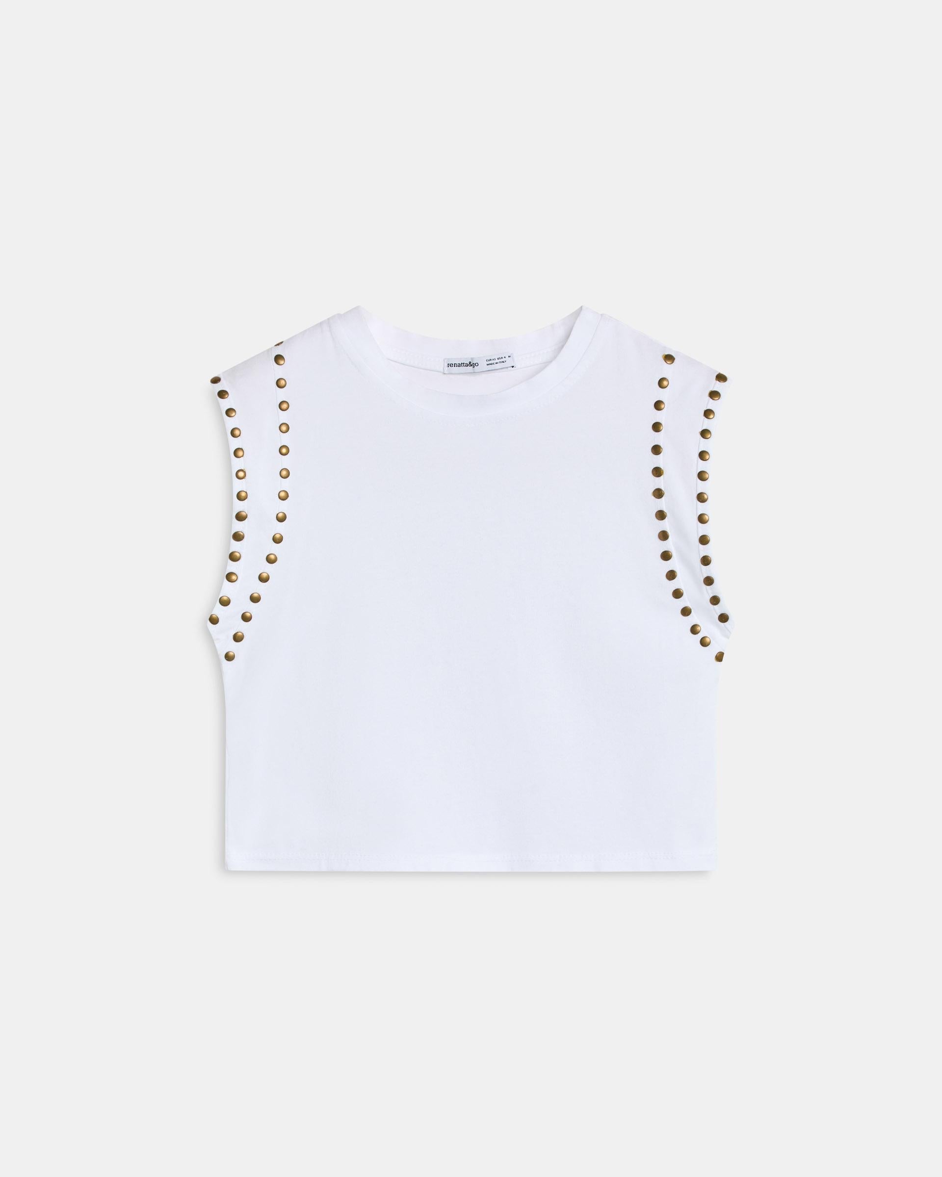 Camiseta Tachuelas Mangas Blanco