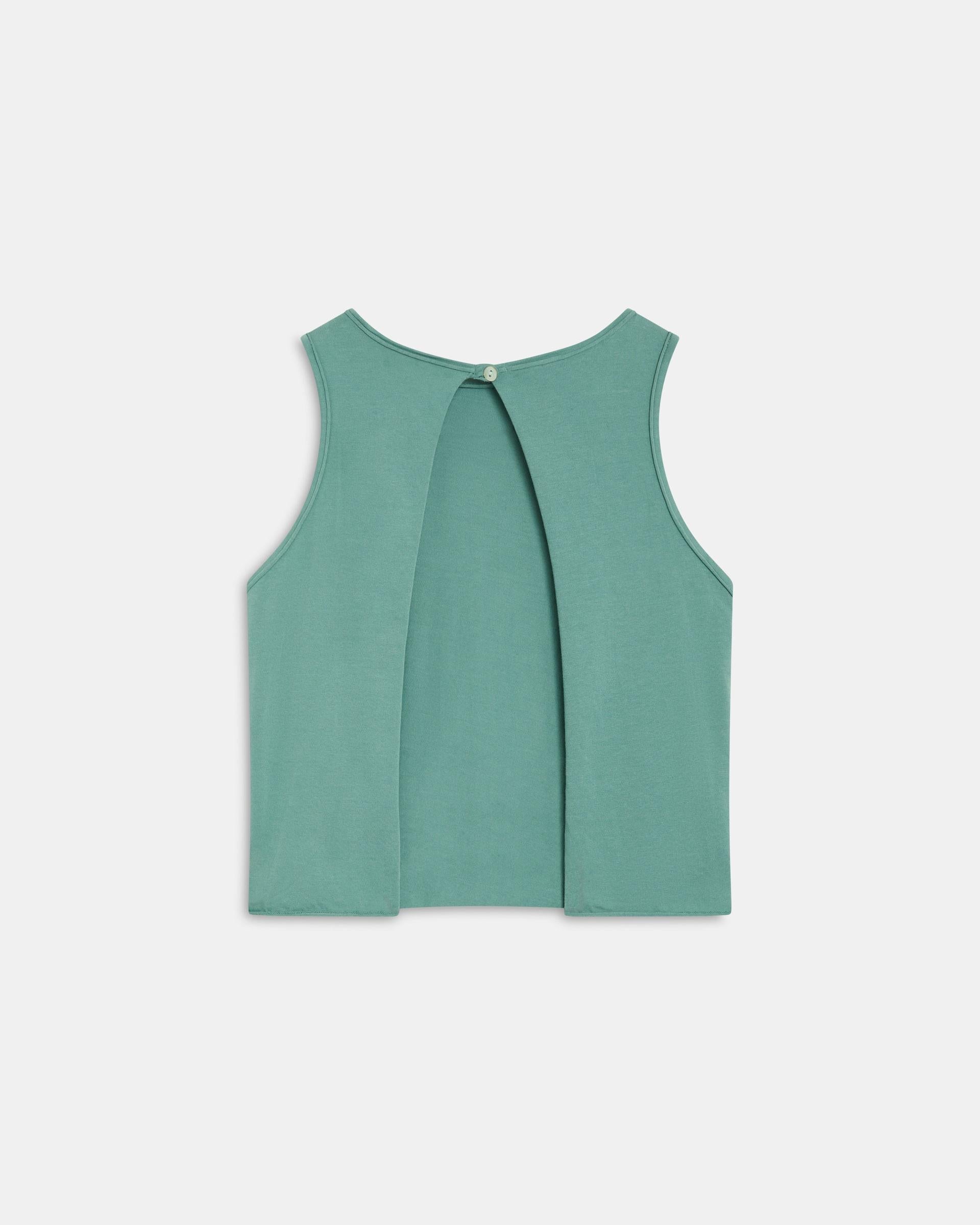 Camiseta Abertura Espalda Verde Agua