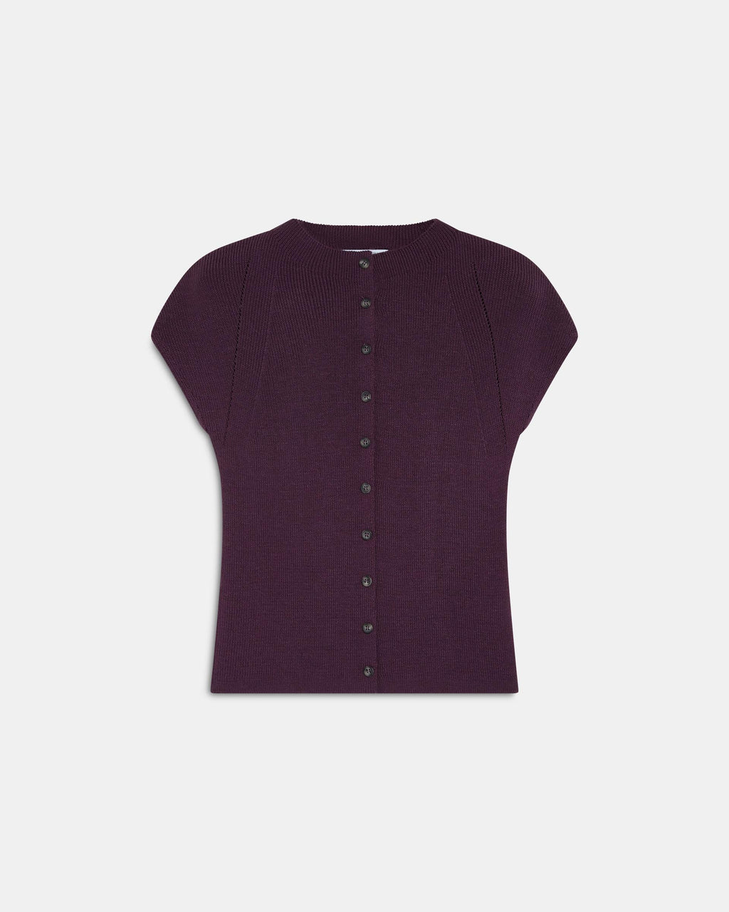 Top Botones Cuello Alto Morado