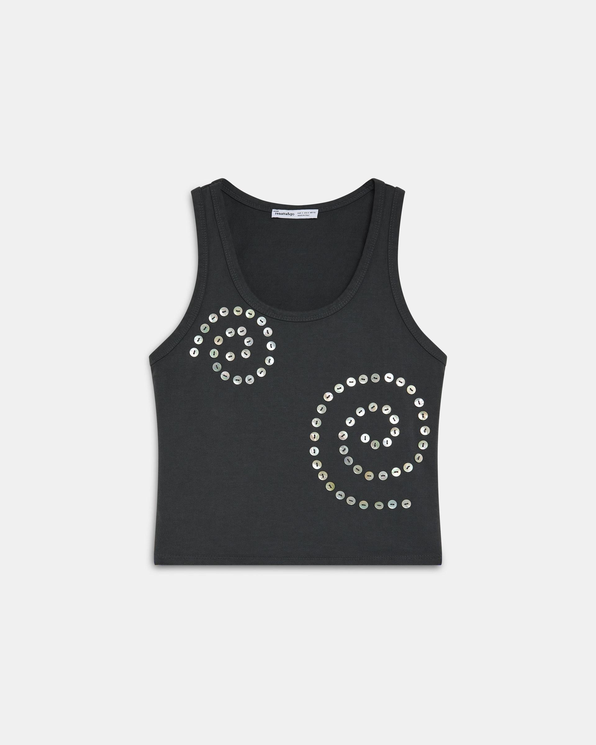 Camiseta Espiral Botones Antracita