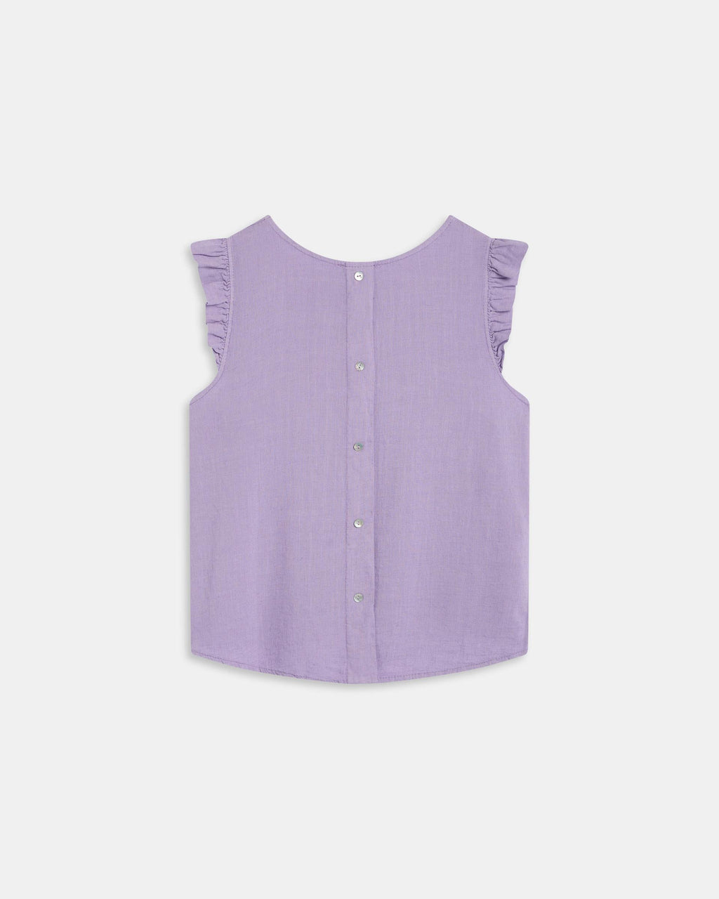Top Botones Espalda Con Lino Lila