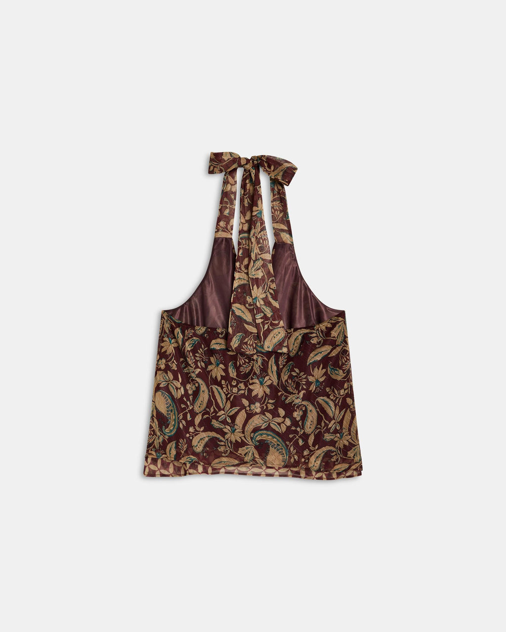 Top Picos Estampado Floral Y Geometrico Marrón