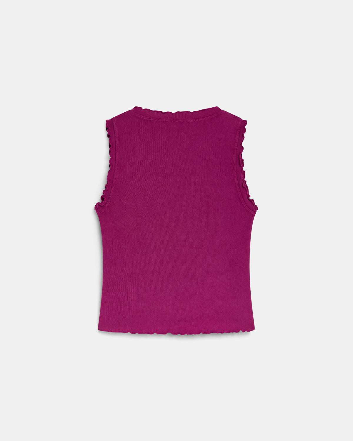 Camiseta Ribetes Ondulados Fucsia