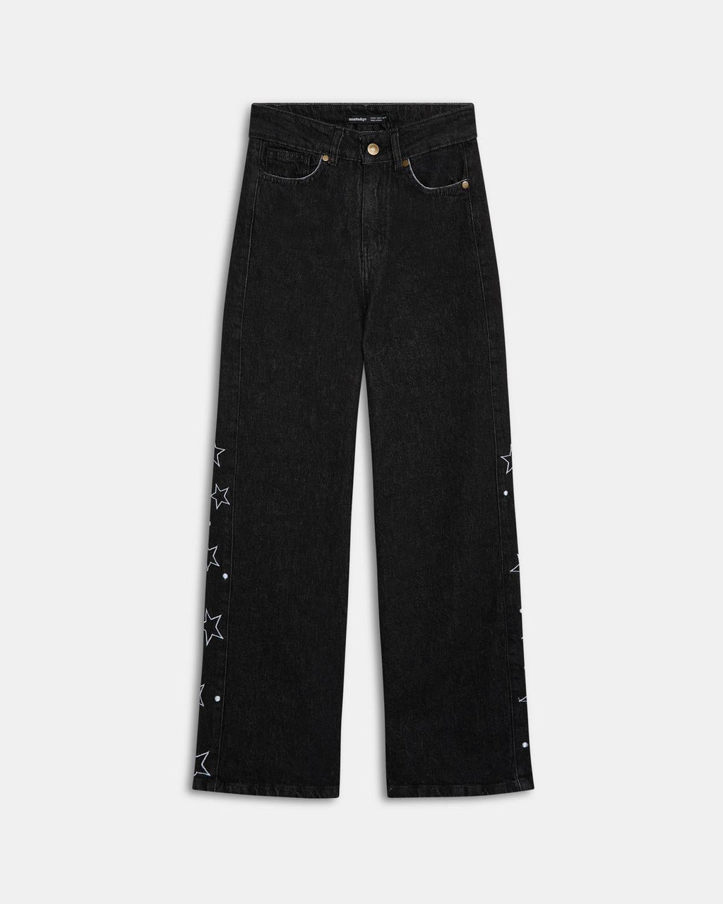 Jeans Pieza Lateral Estrellas Negro