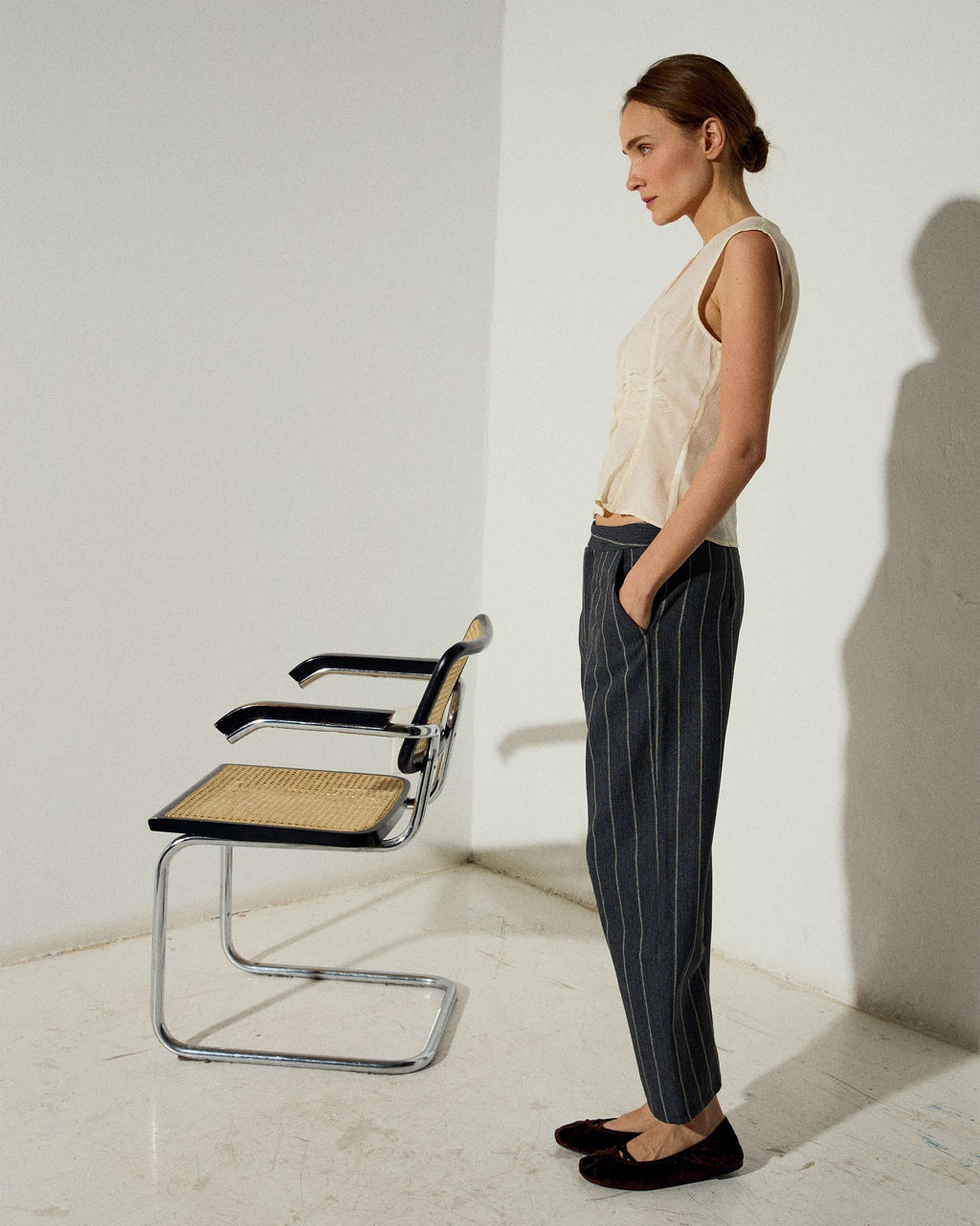 Pantalón Espiga Rayas Antracita