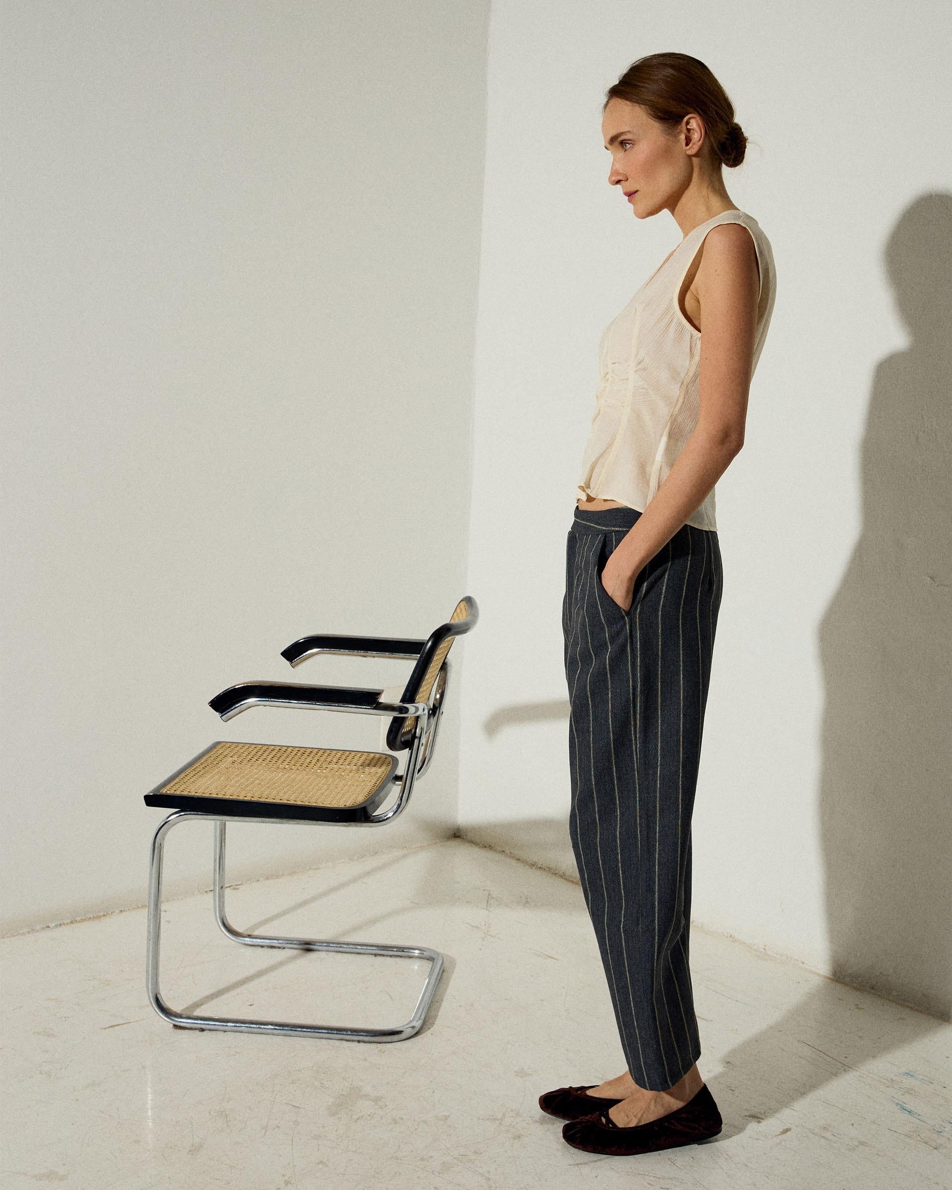 Pantalón Espiga Rayas Antracita