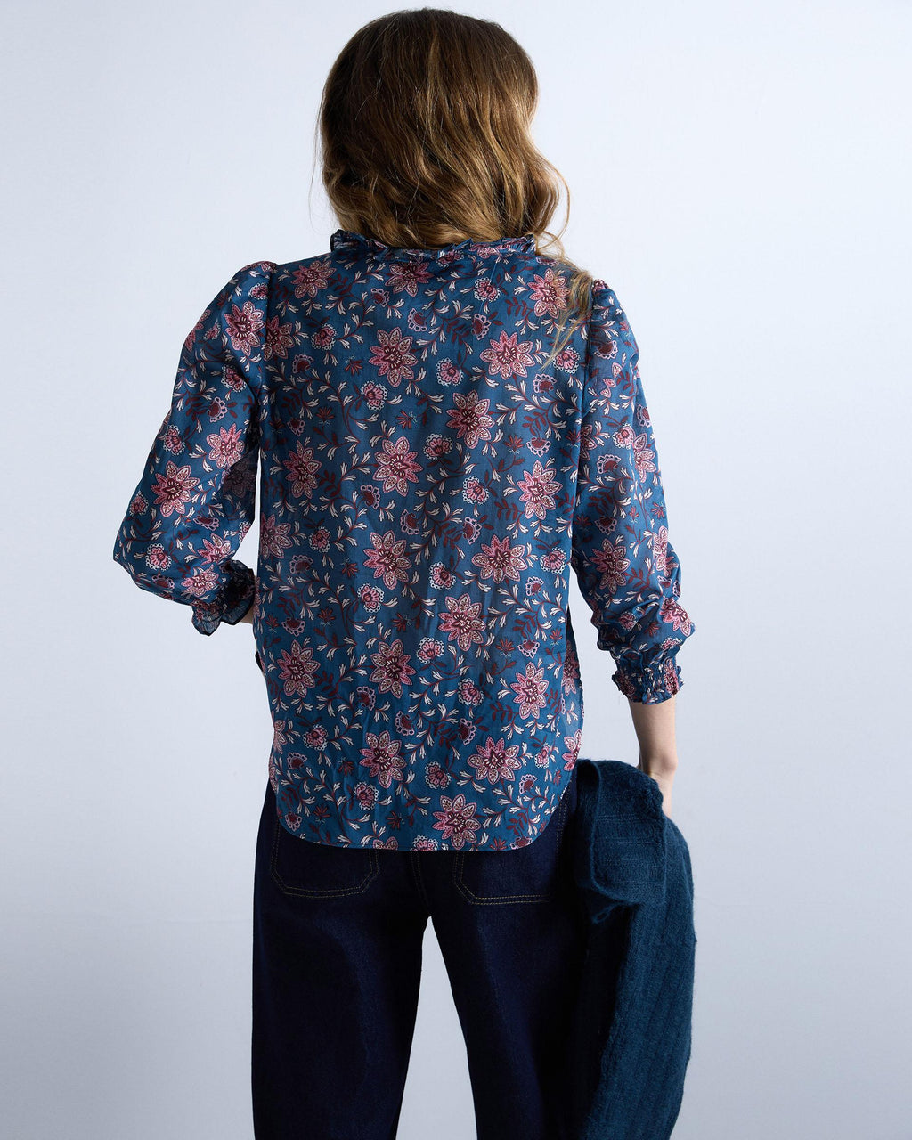 Blusa Estampado Floral Azul