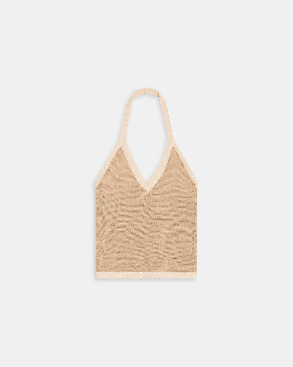 Top Punto Halter Contraste Beige