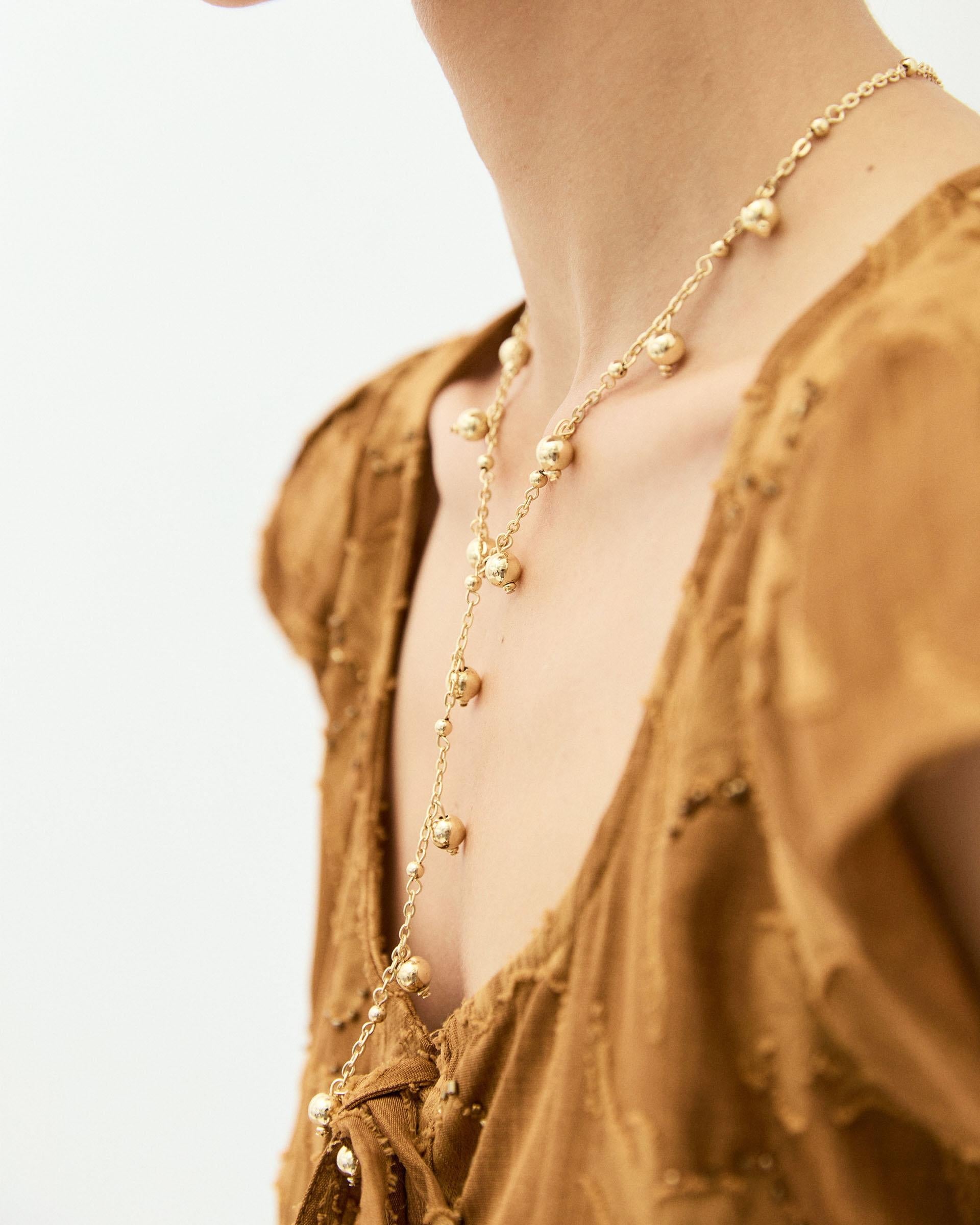 Collar Corbatero Bolitas Oro