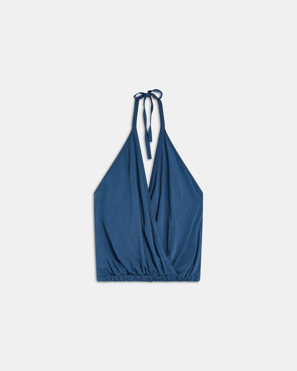 Camiseta Halter Cruzada Azul Marino