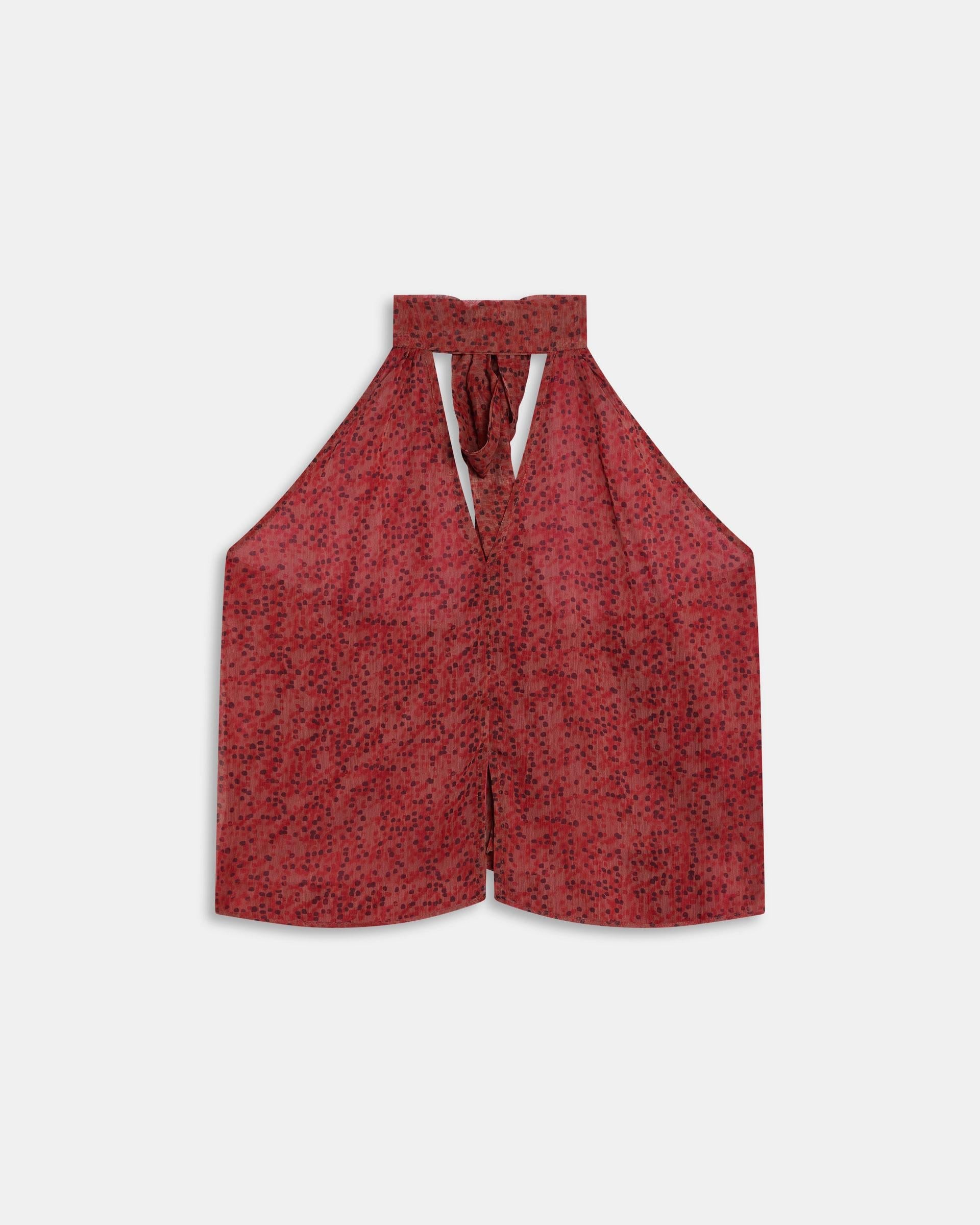 Top Abertura Estampado Rojo