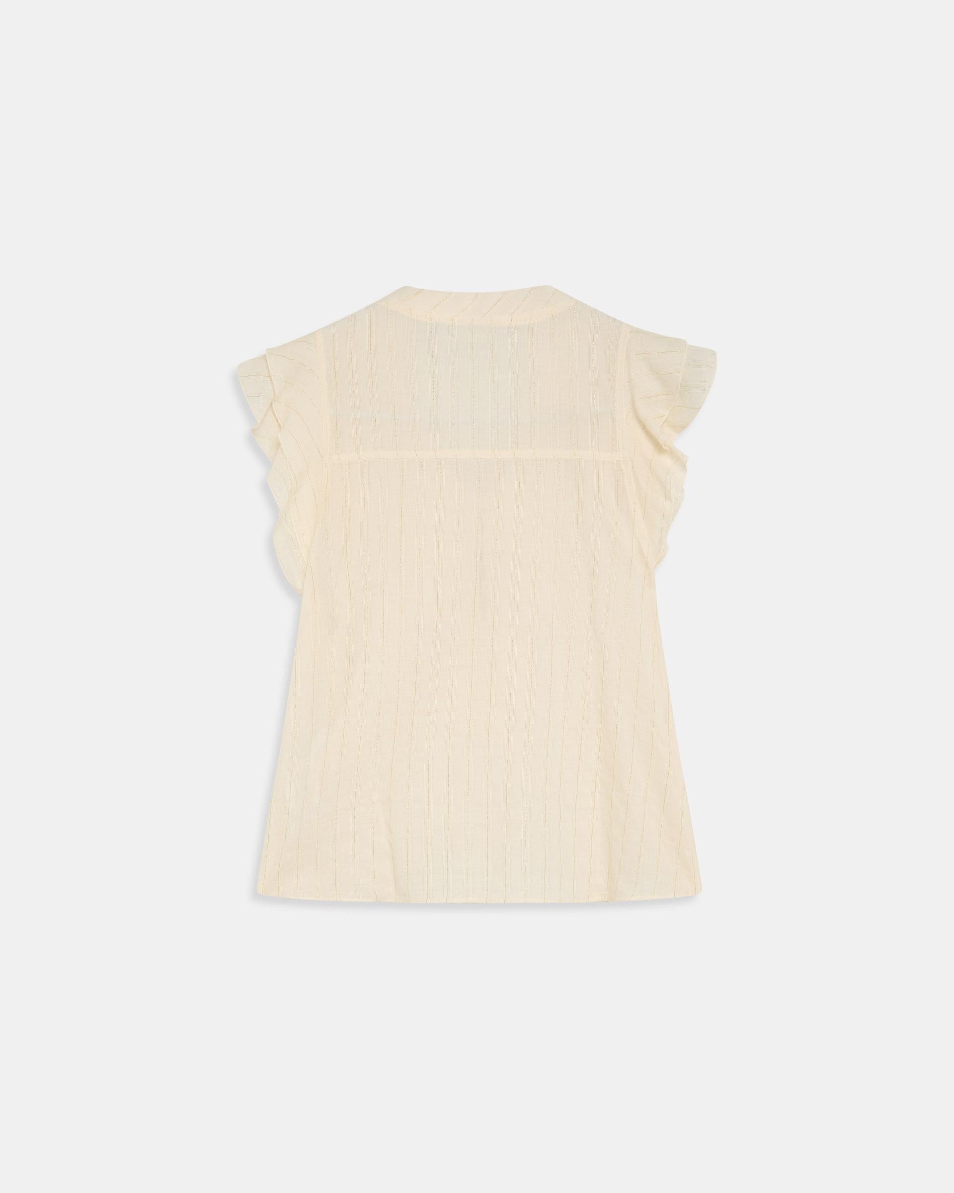 Blusa Sin Mangas Rayas Lurex Blanca