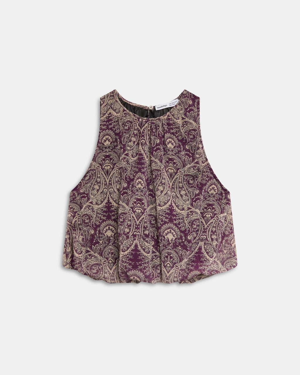 Top Vuelo Estampado Morado