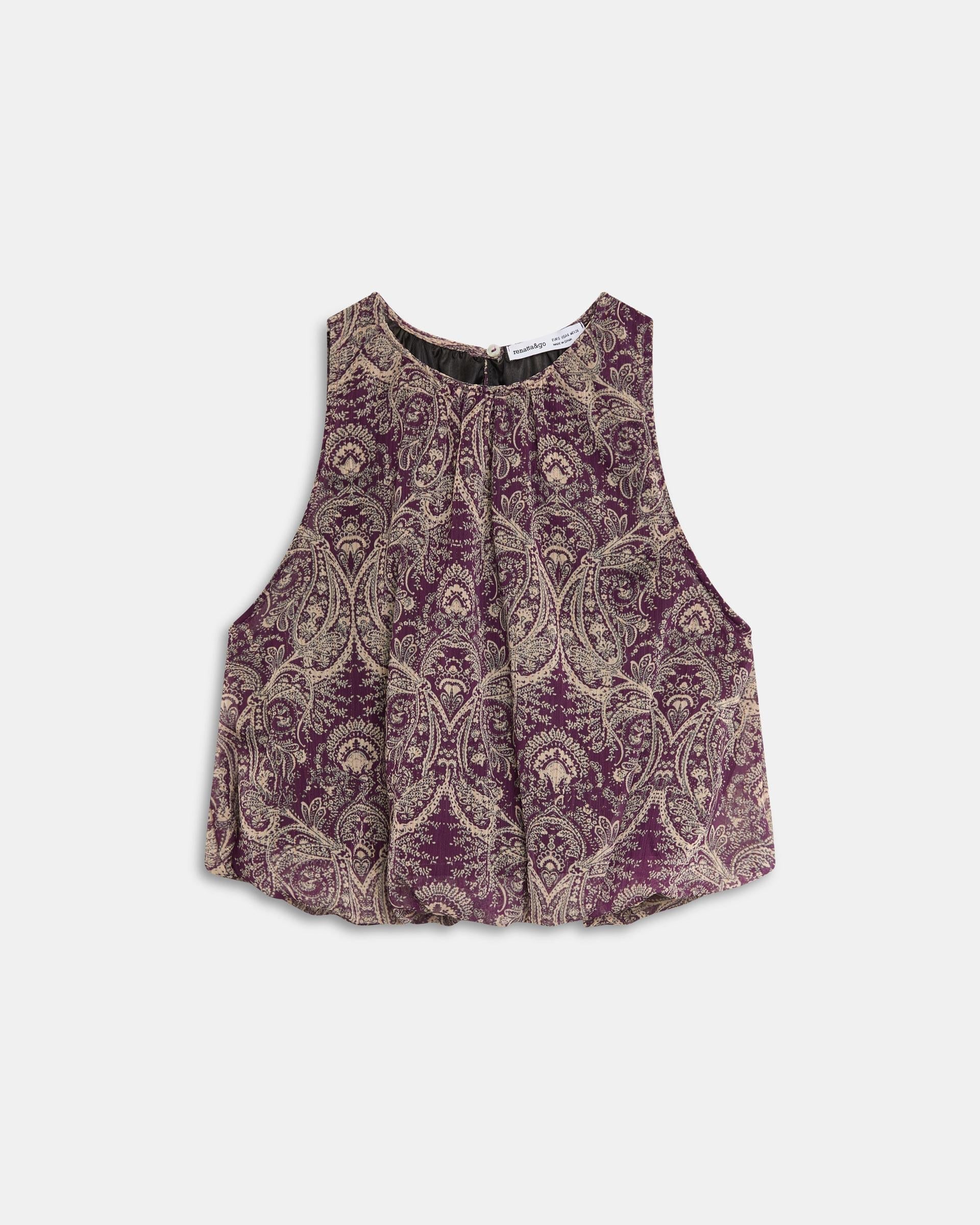 Top Vuelo Estampado Morado