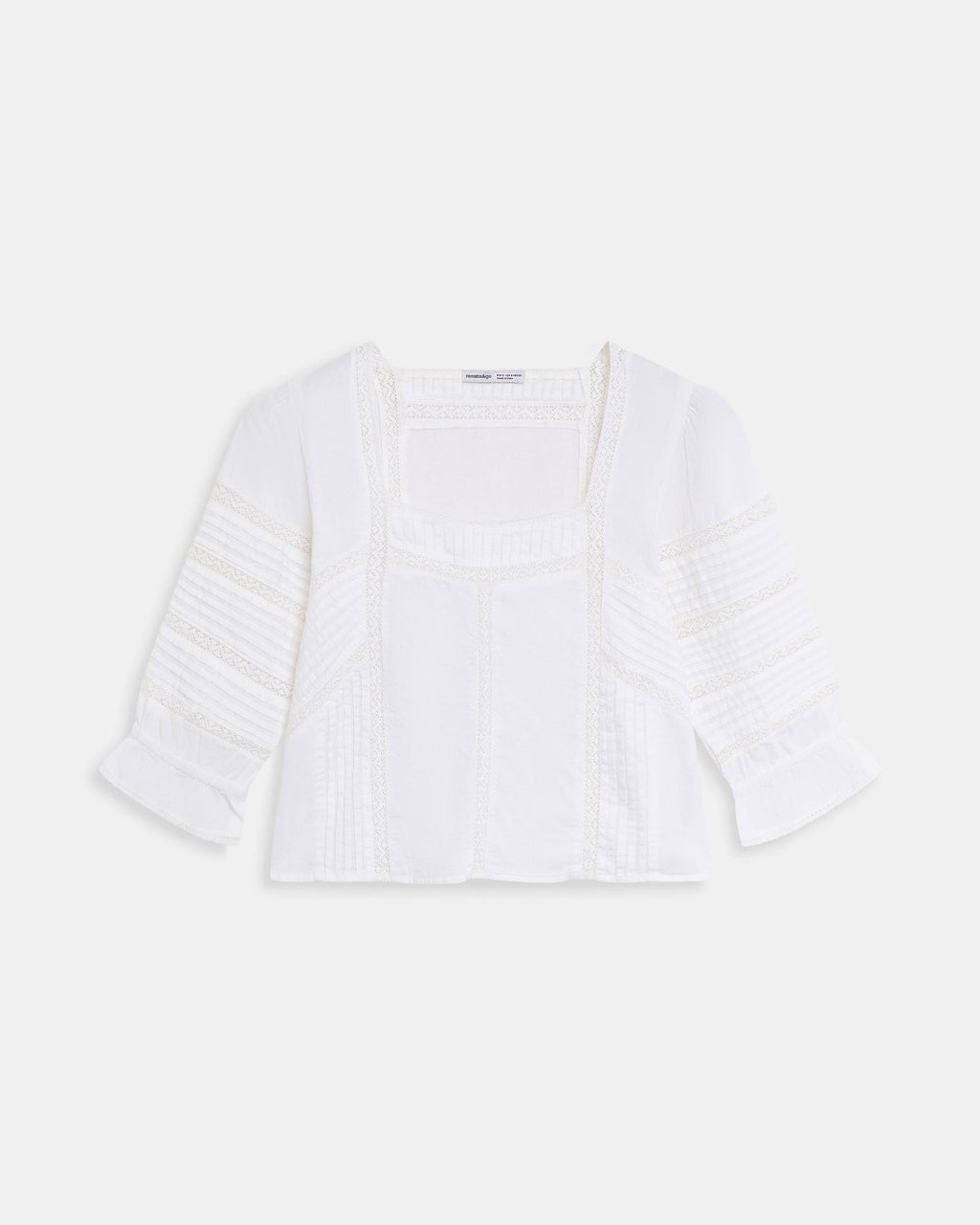 Blusa Escote Cuadrado Puntillas Blanca
