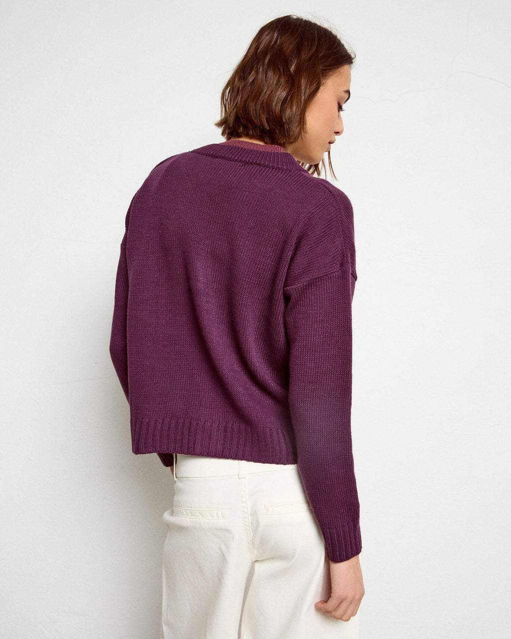 Chaqueta Contrastes Bicolor Morado