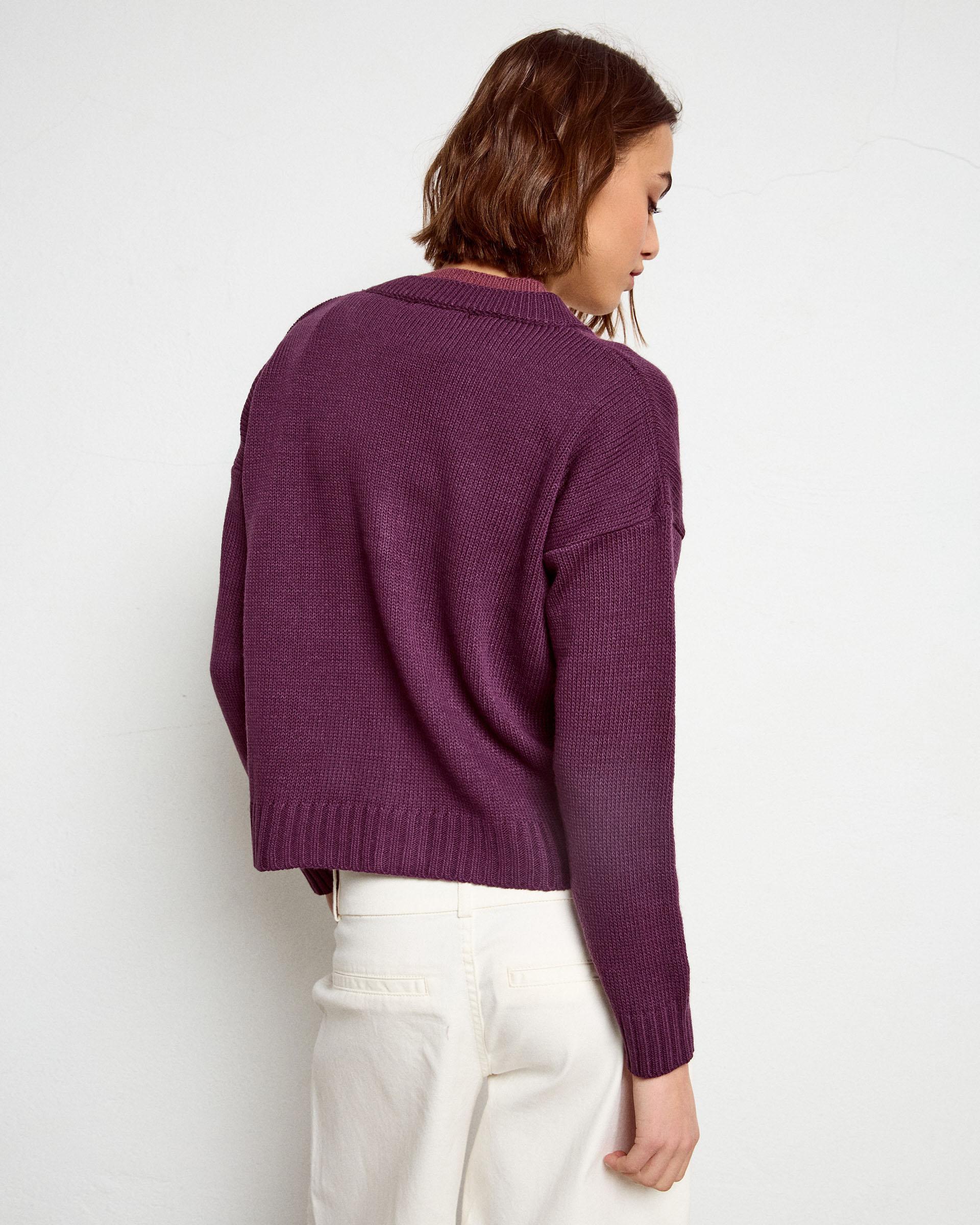Chaqueta Contrastes Bicolor Morado
