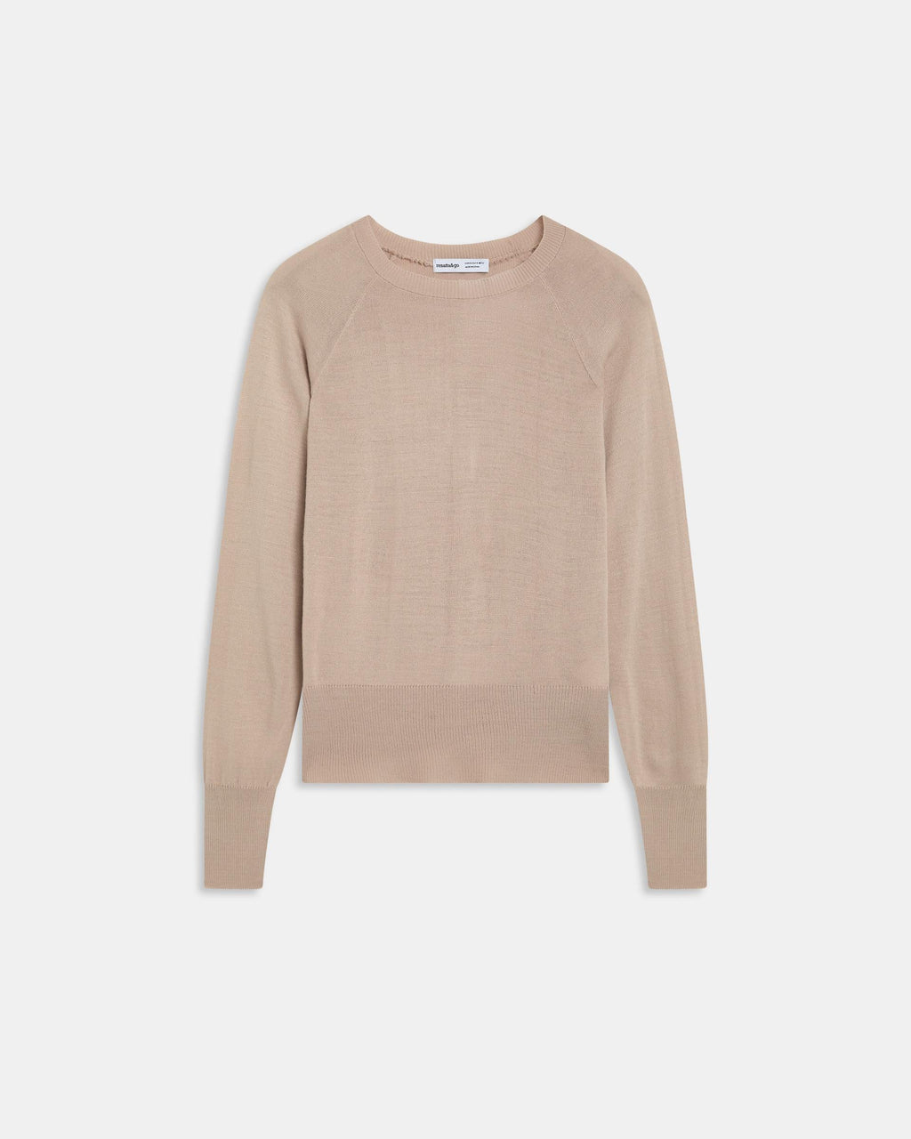 Jersey Cuello Redondo Punto Fino Beige