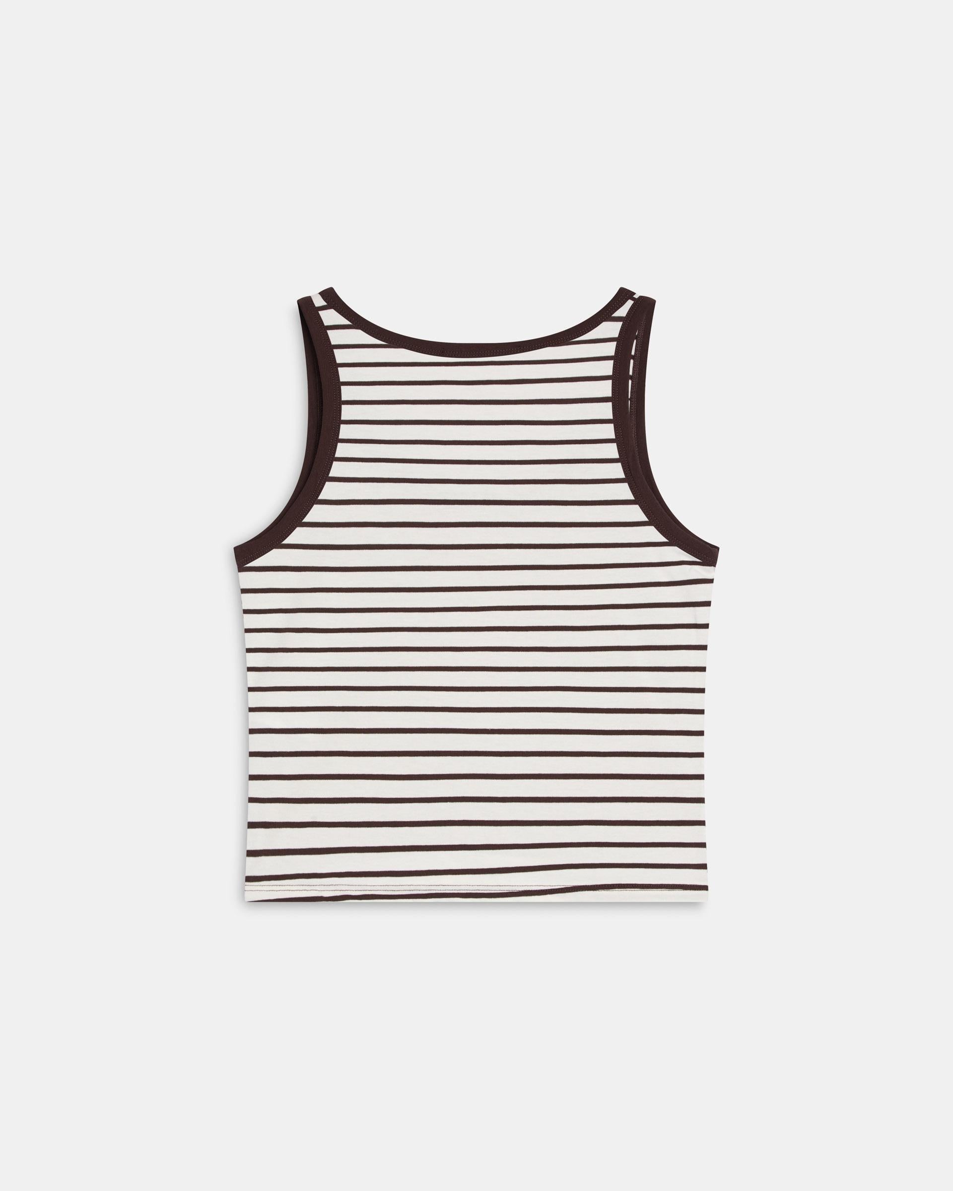 Camiseta Tirantes Rayas Marrón