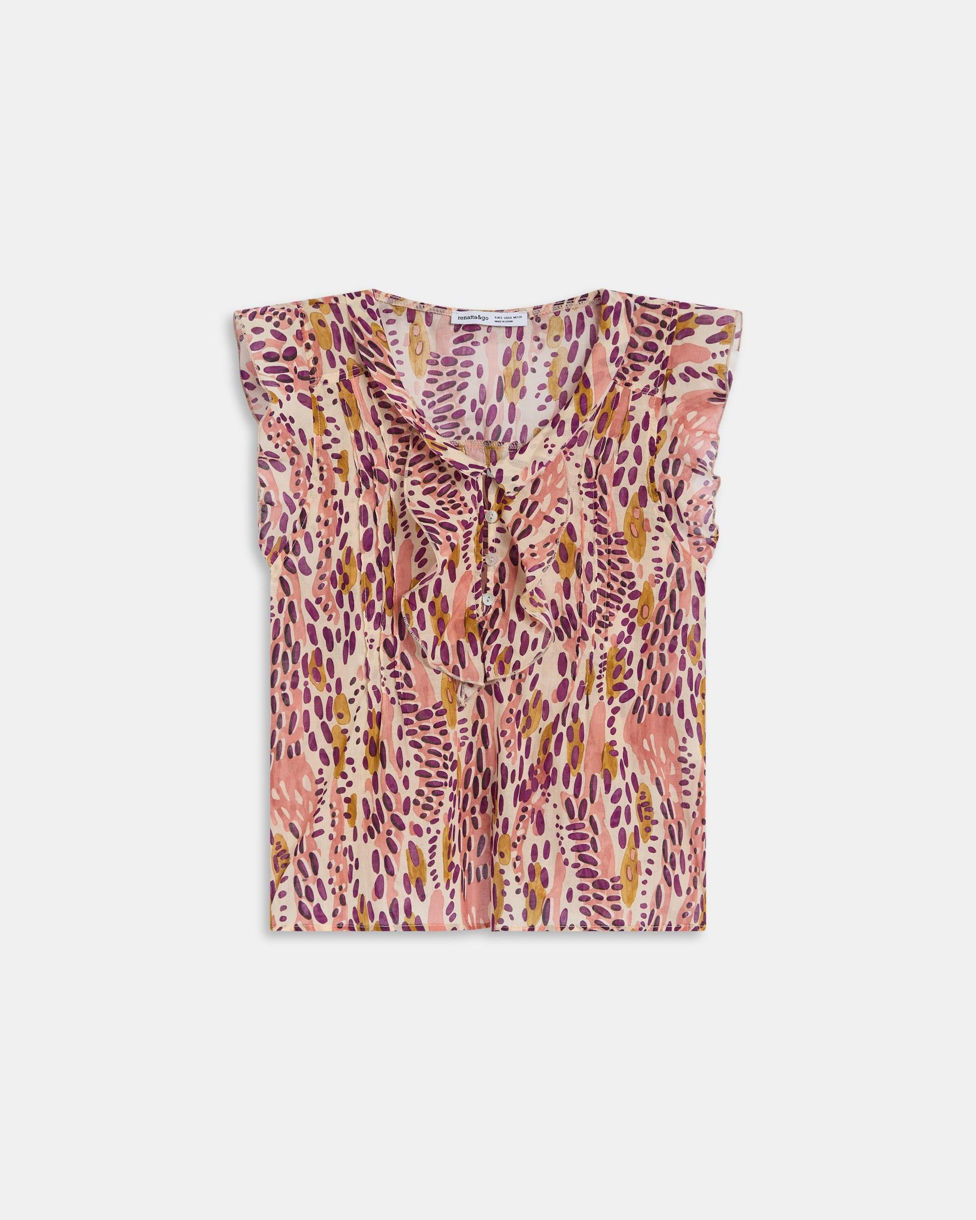 Blusa Sin Mangas Estampado Manchas Rosa