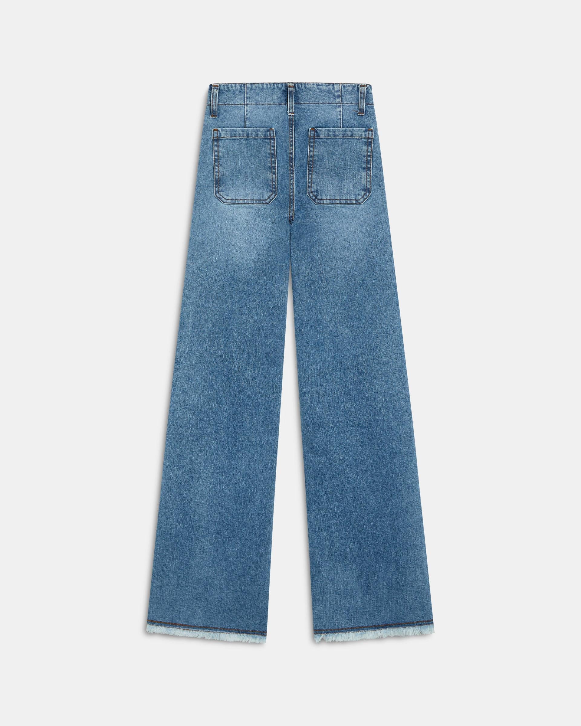 Jeans Cinturilla Doble Botón Azul