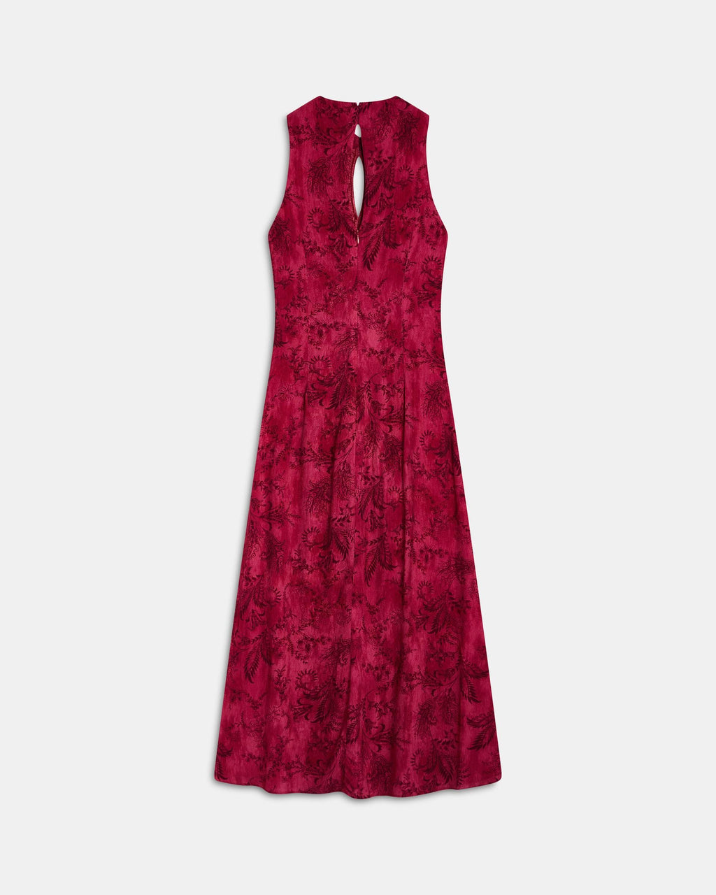 Vestido Fruncido Delantero Estampado Fucsia