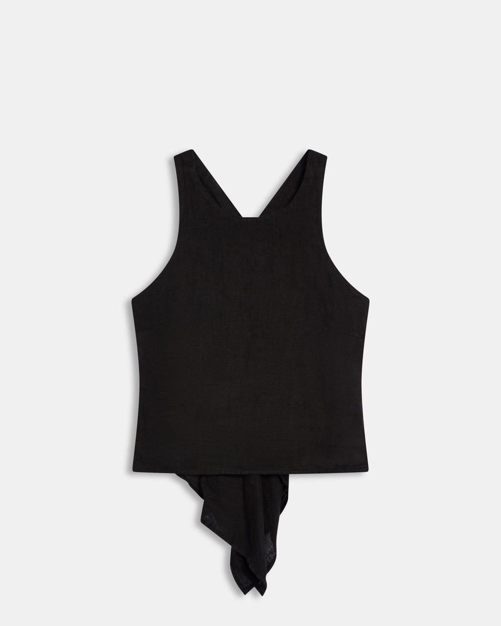 Top Lino Espalda Descubierta Negro