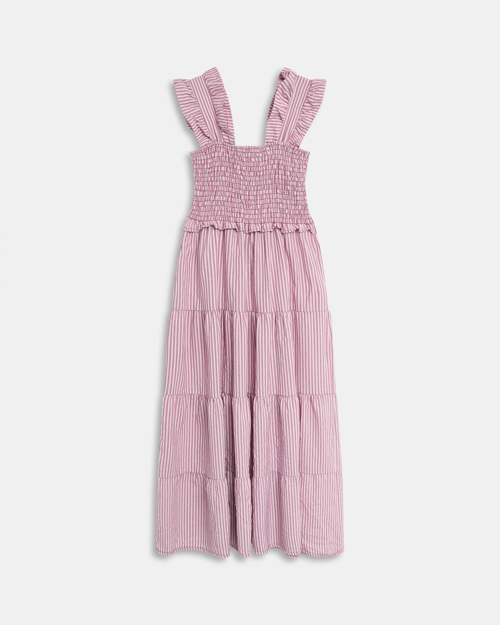 Vestido Gomas Volantes Rosa