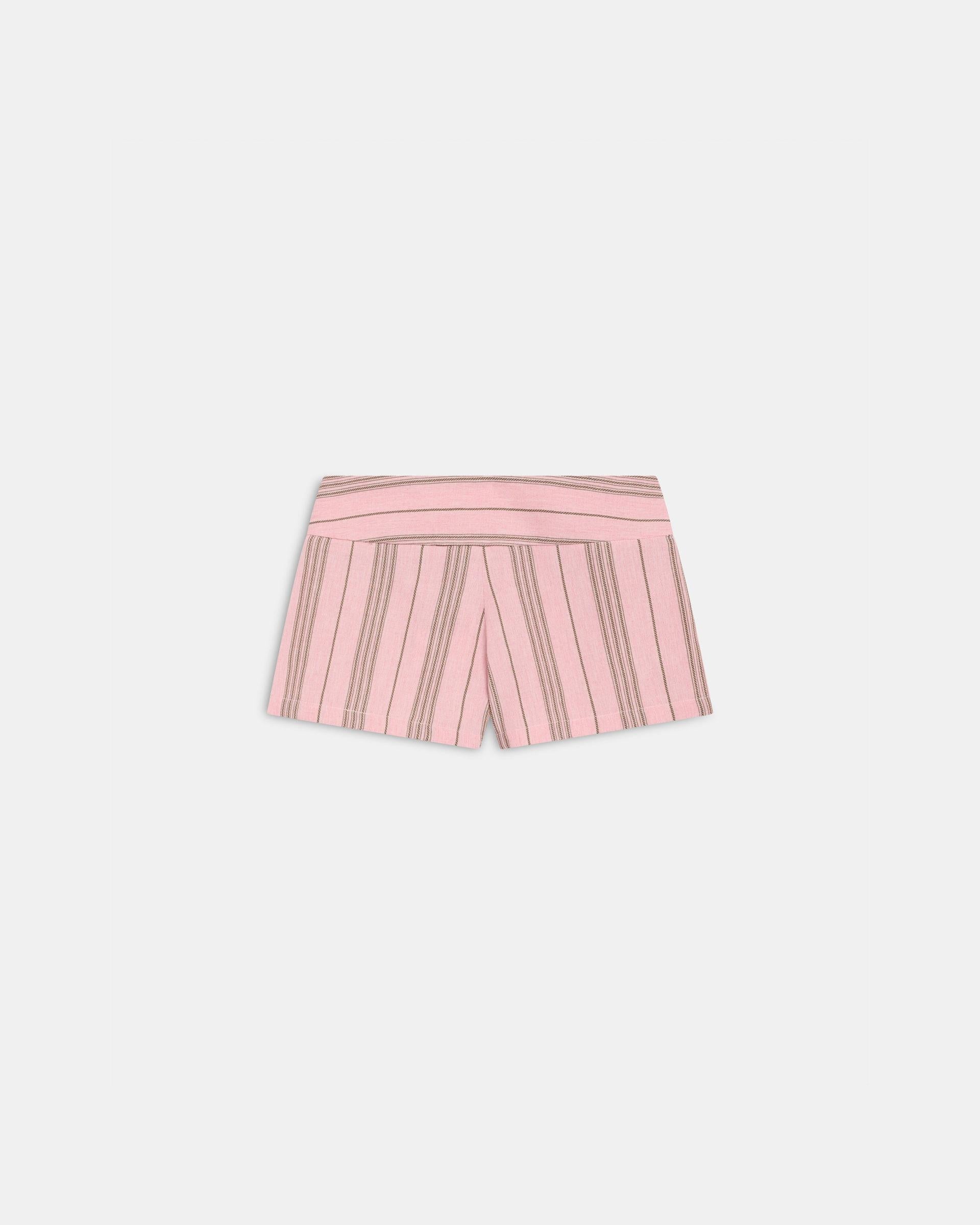 Shorts Triple Cinturilla Rayas Rosa