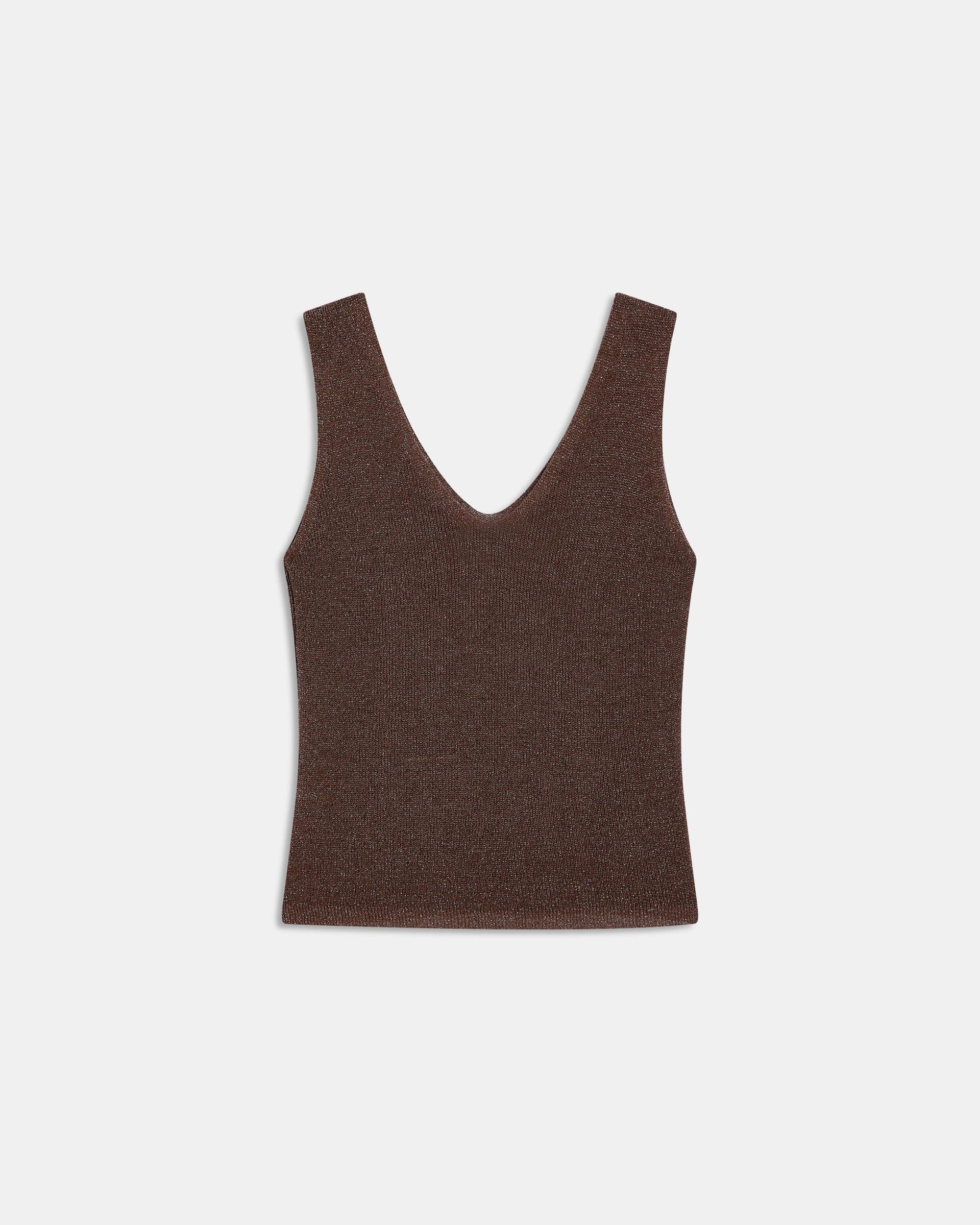 Top Tirantes Lurex Marrón
