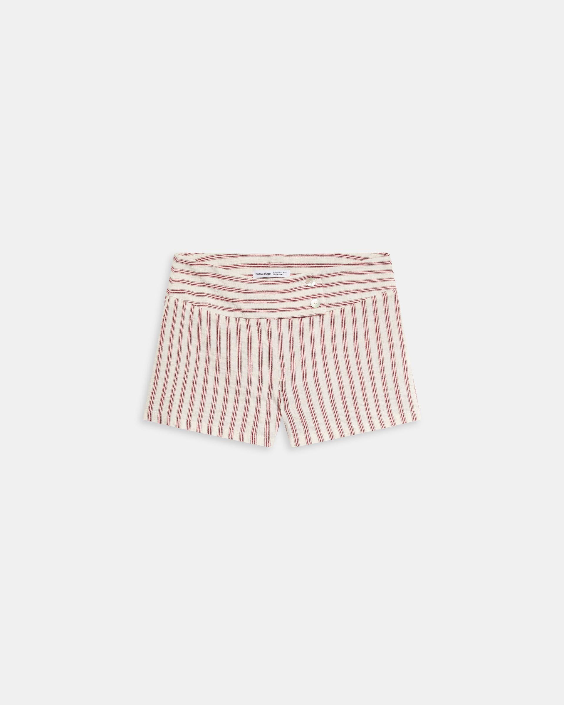 Shorts Triple Cinturilla Rayas Blanco