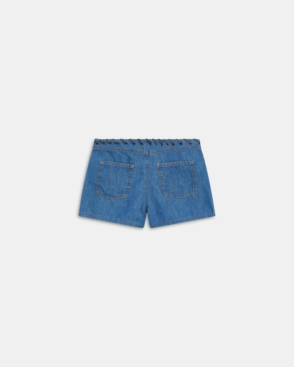 Shorts Pespuntes Azul