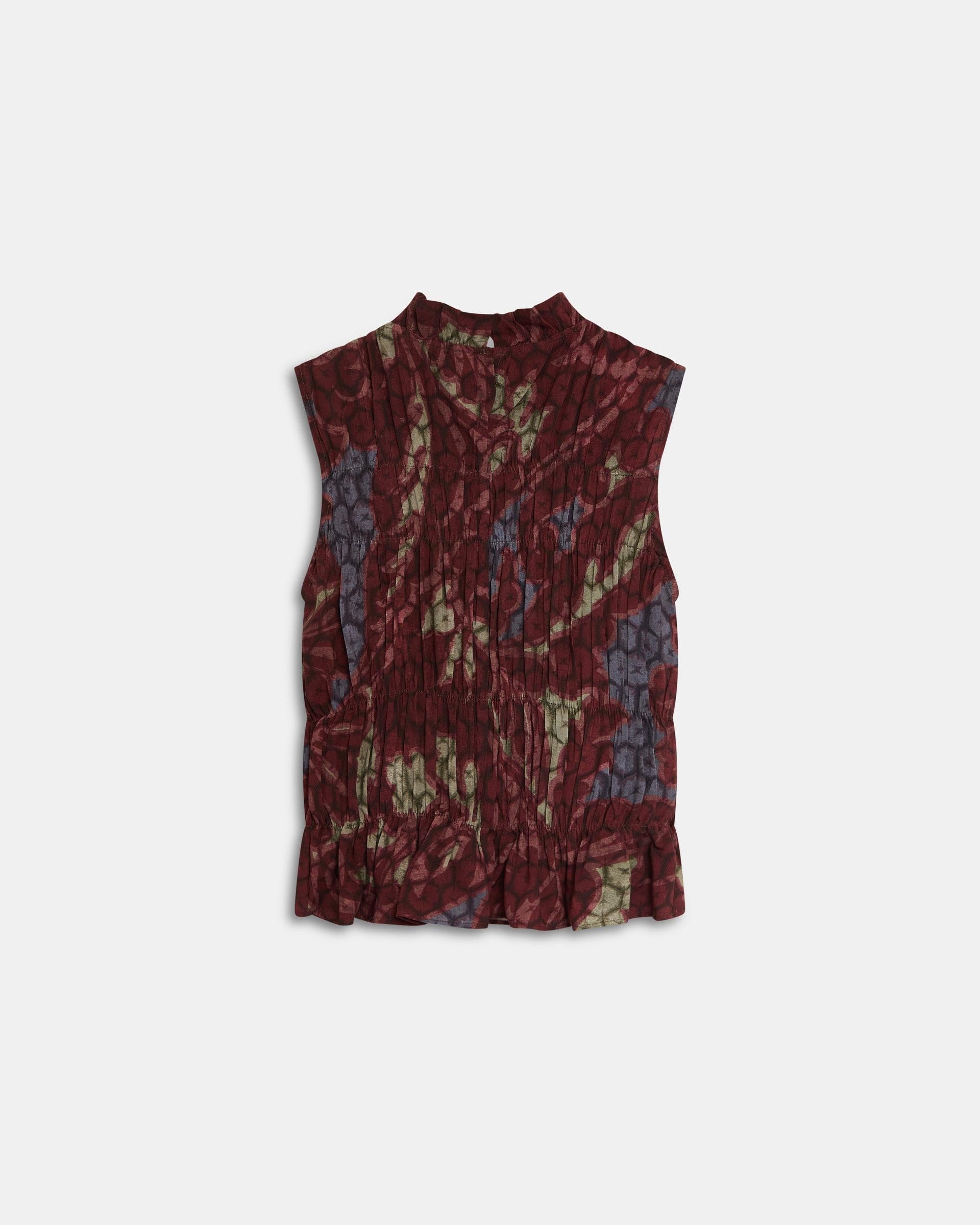 Top Gomas Estampado Granate