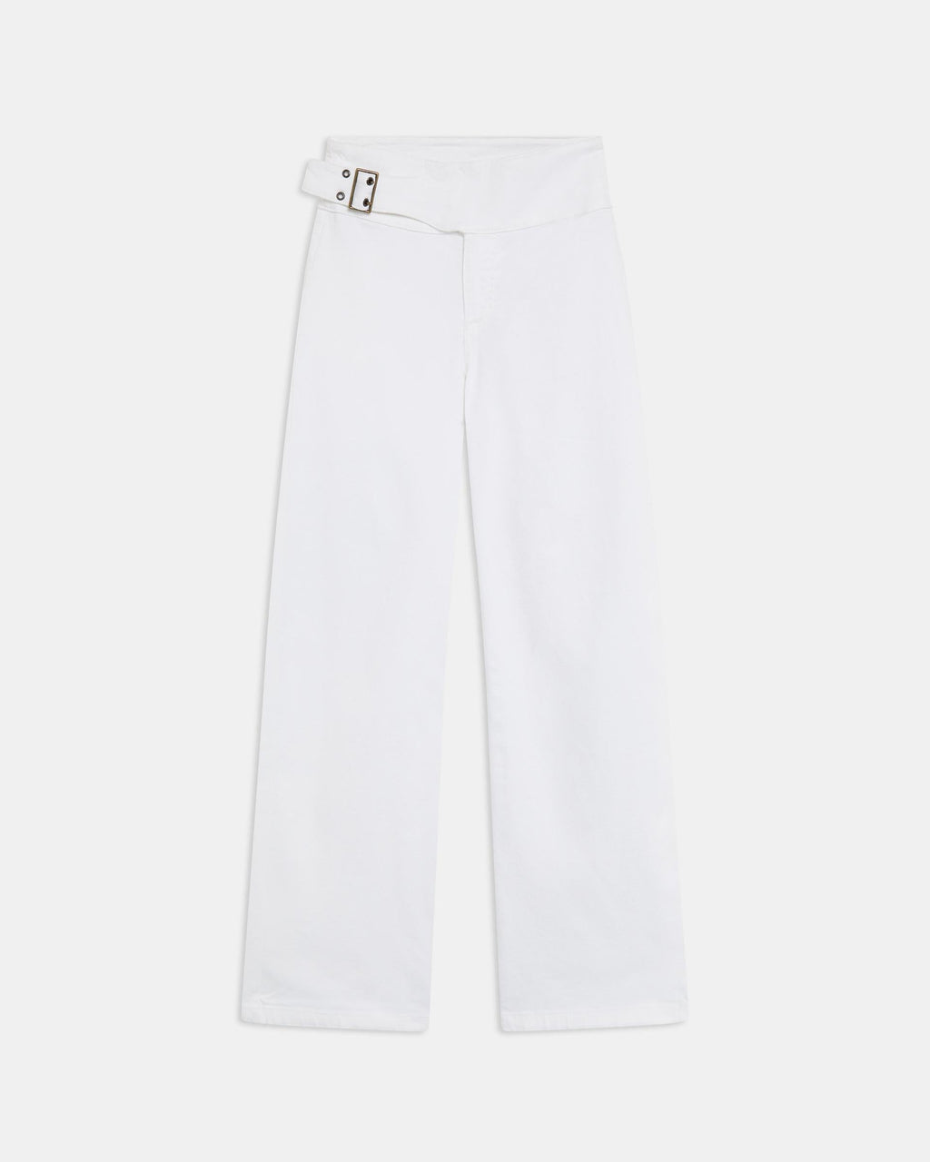 Jeans Cinturón Hebilla Lateral Blanco