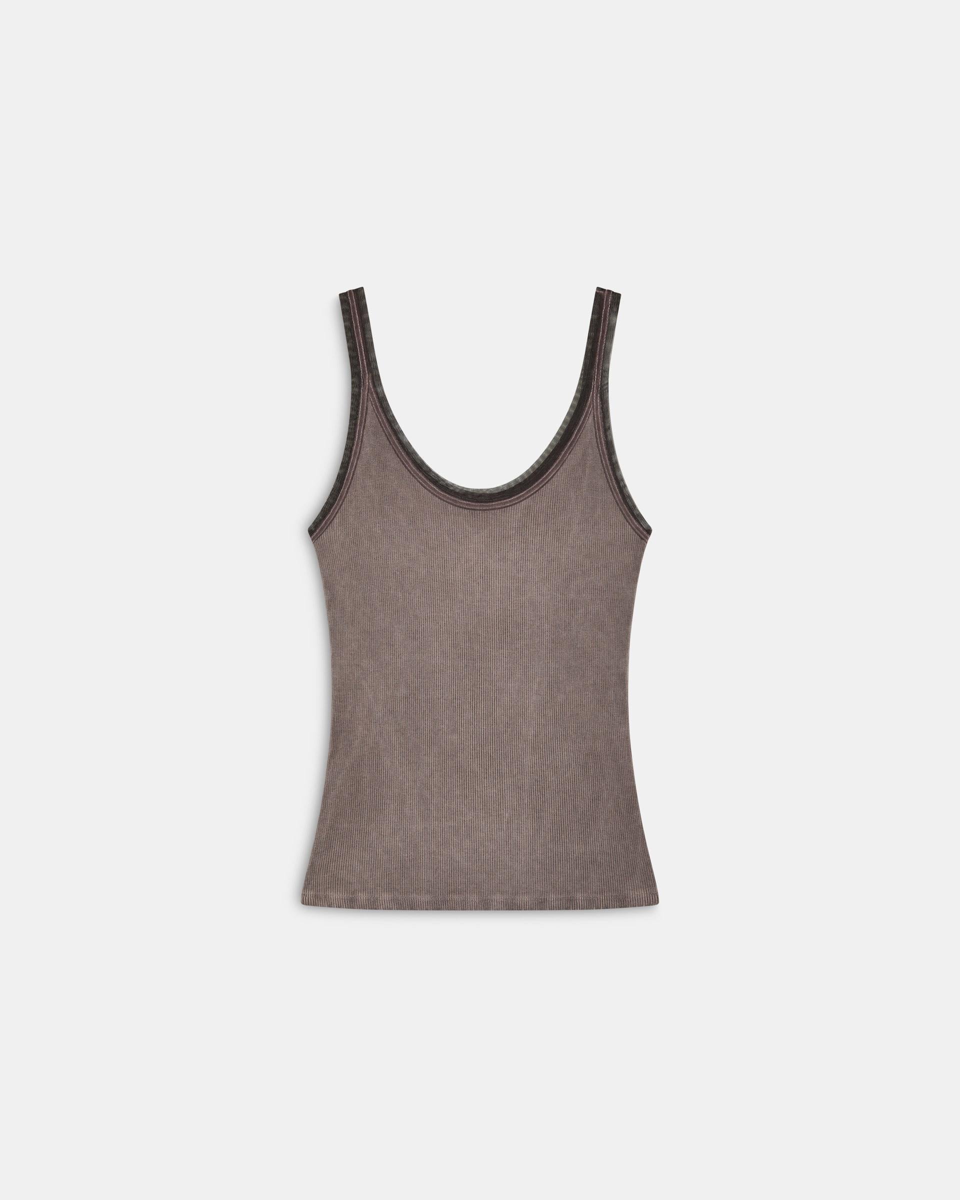 Camiseta Tirantes Tul Marrón