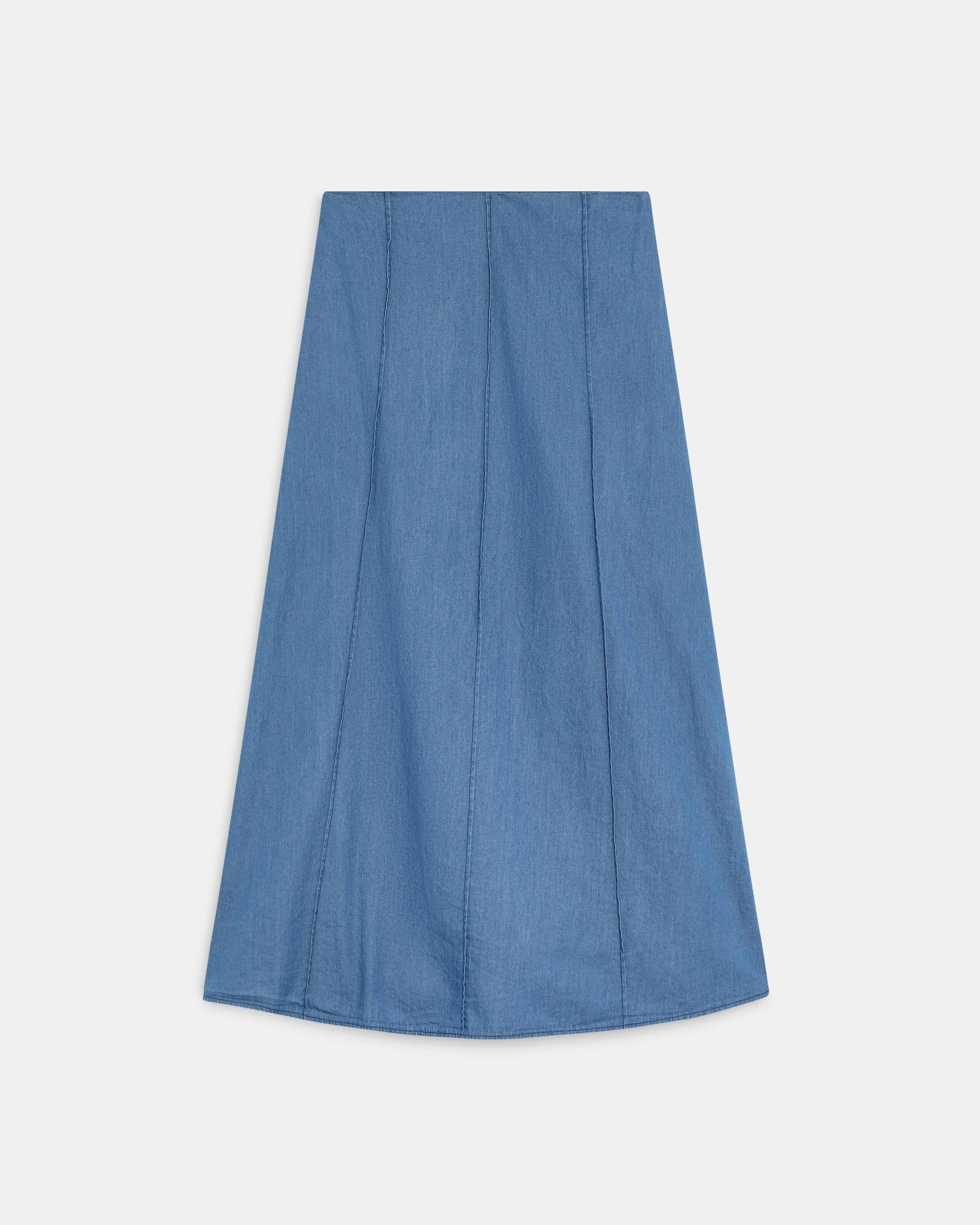 Falda Costuras Tipo Denim Azul Jeans