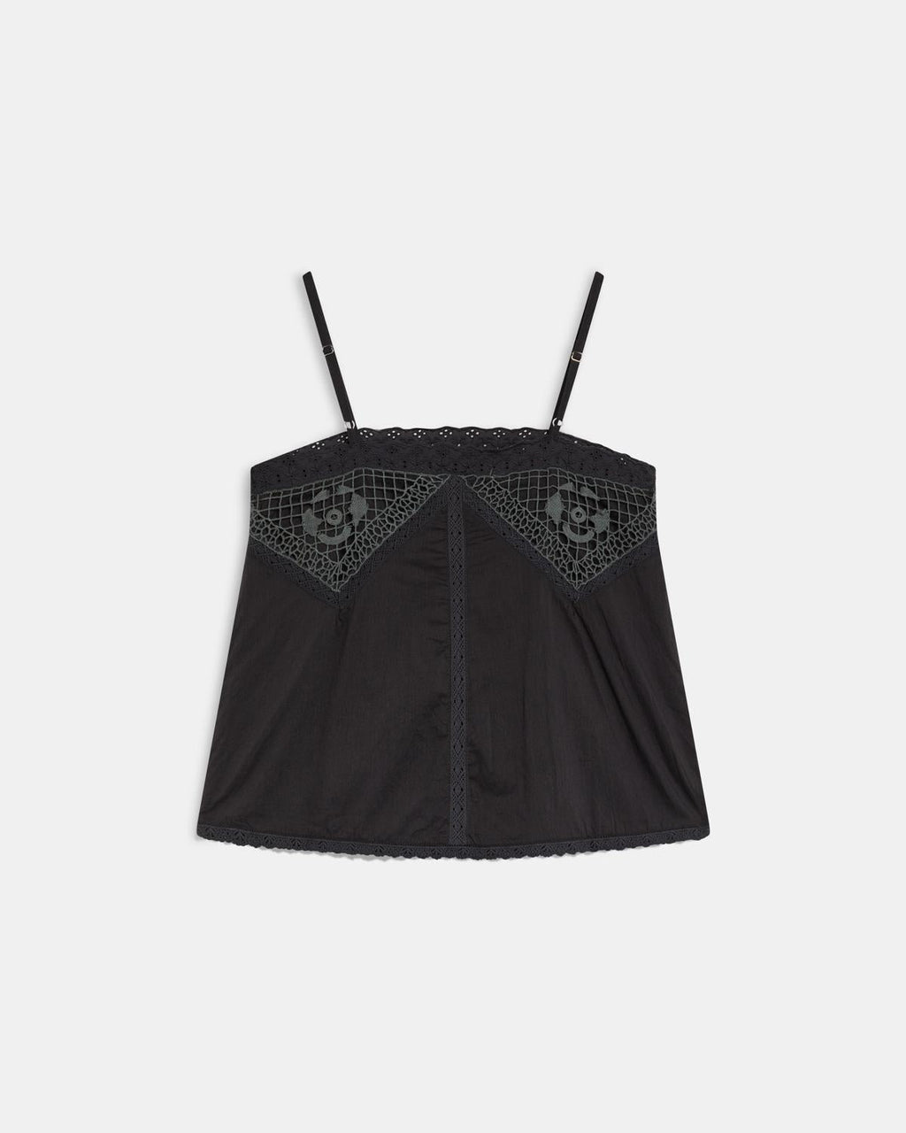 Top Lencero Encaje Antracita